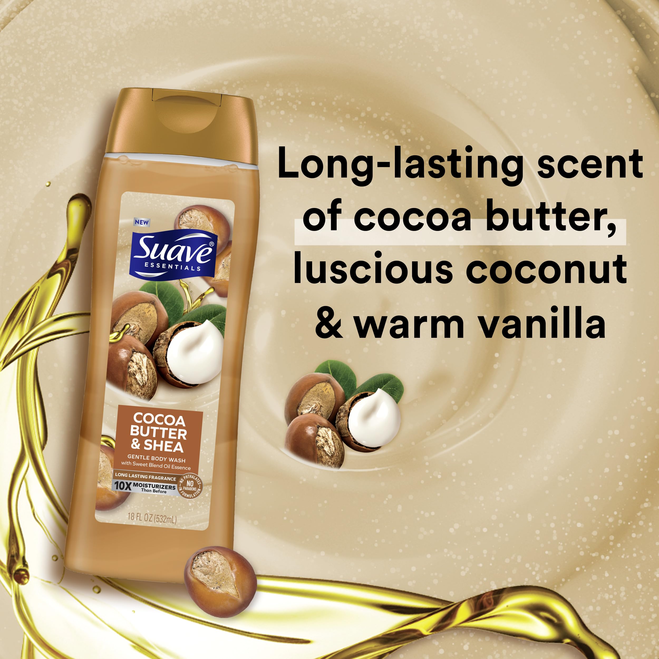 Foto 3 pulgar | Body Wash Suave Hidratante, Manteca De Cacao, Karité, 530 Ml, 6 Unidades - Venta Internacional.