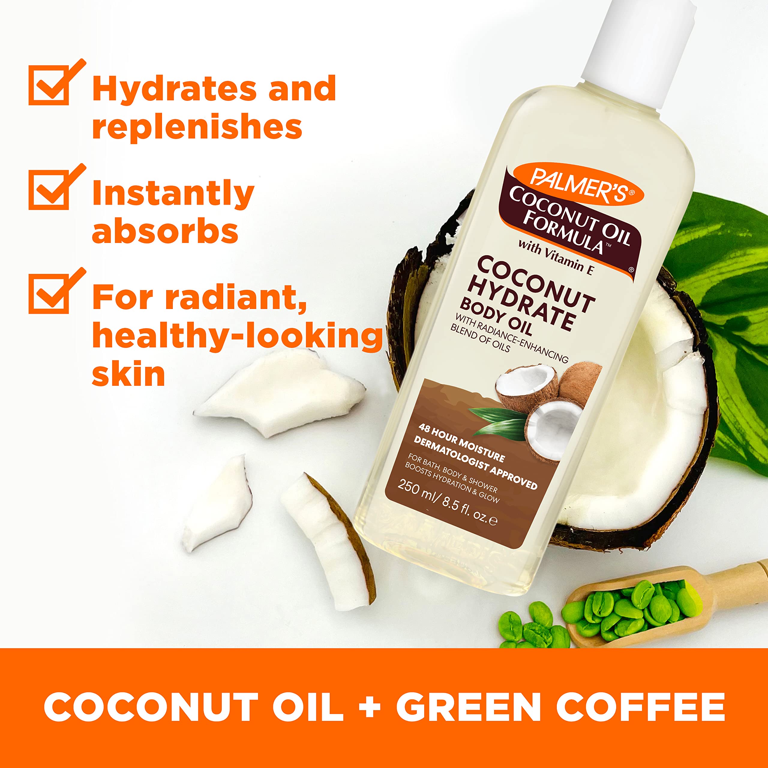 Foto 3 pulgar | Aceite Corporal Palmer's Coco Oil Con Café Verde 250 Ml Para Piel Seca - Venta Internacional.