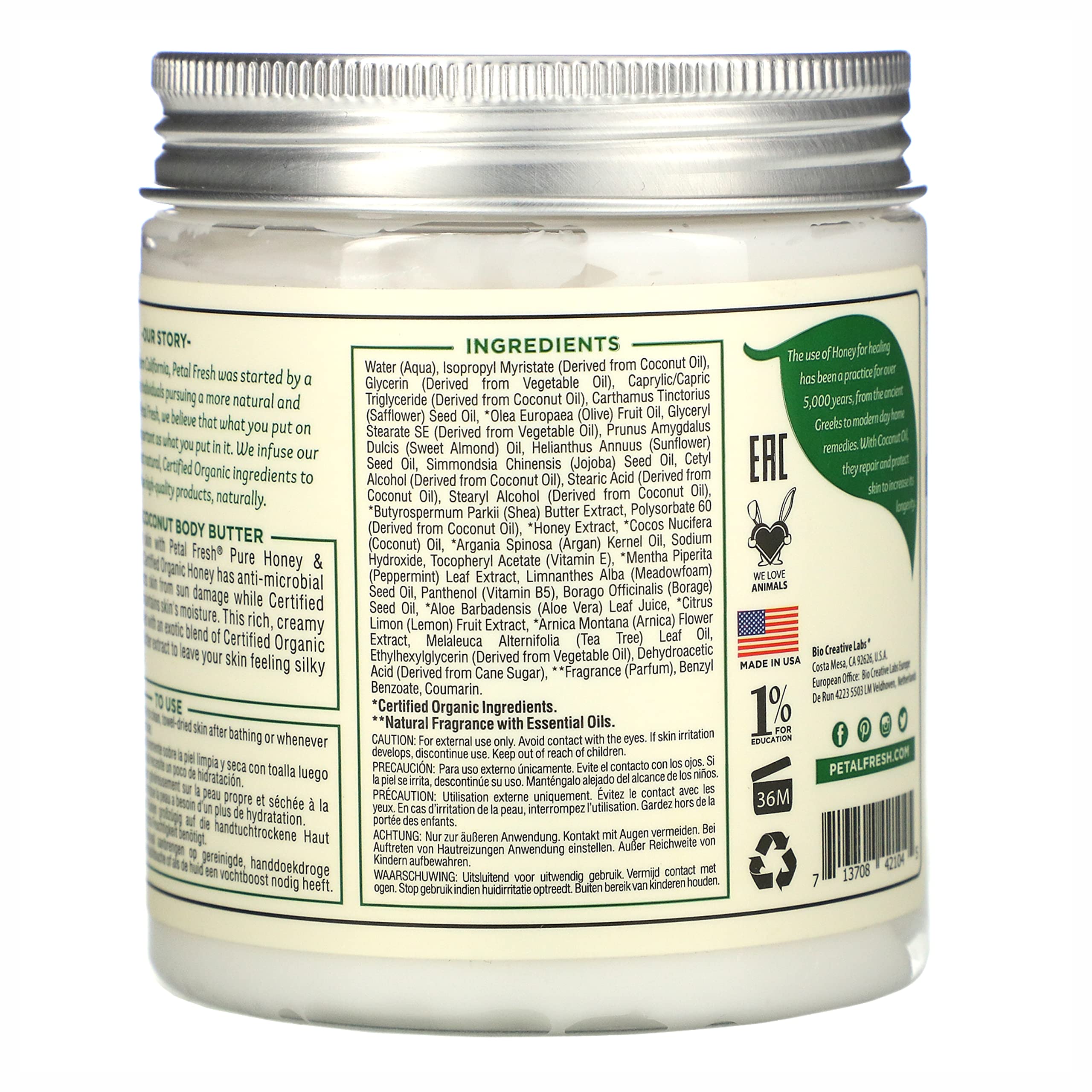 Foto 3 pulgar | Manteca Corporal Petal Fresh Restoring Con Miel, Aceite De Coco Y Karité - Venta Internacional.