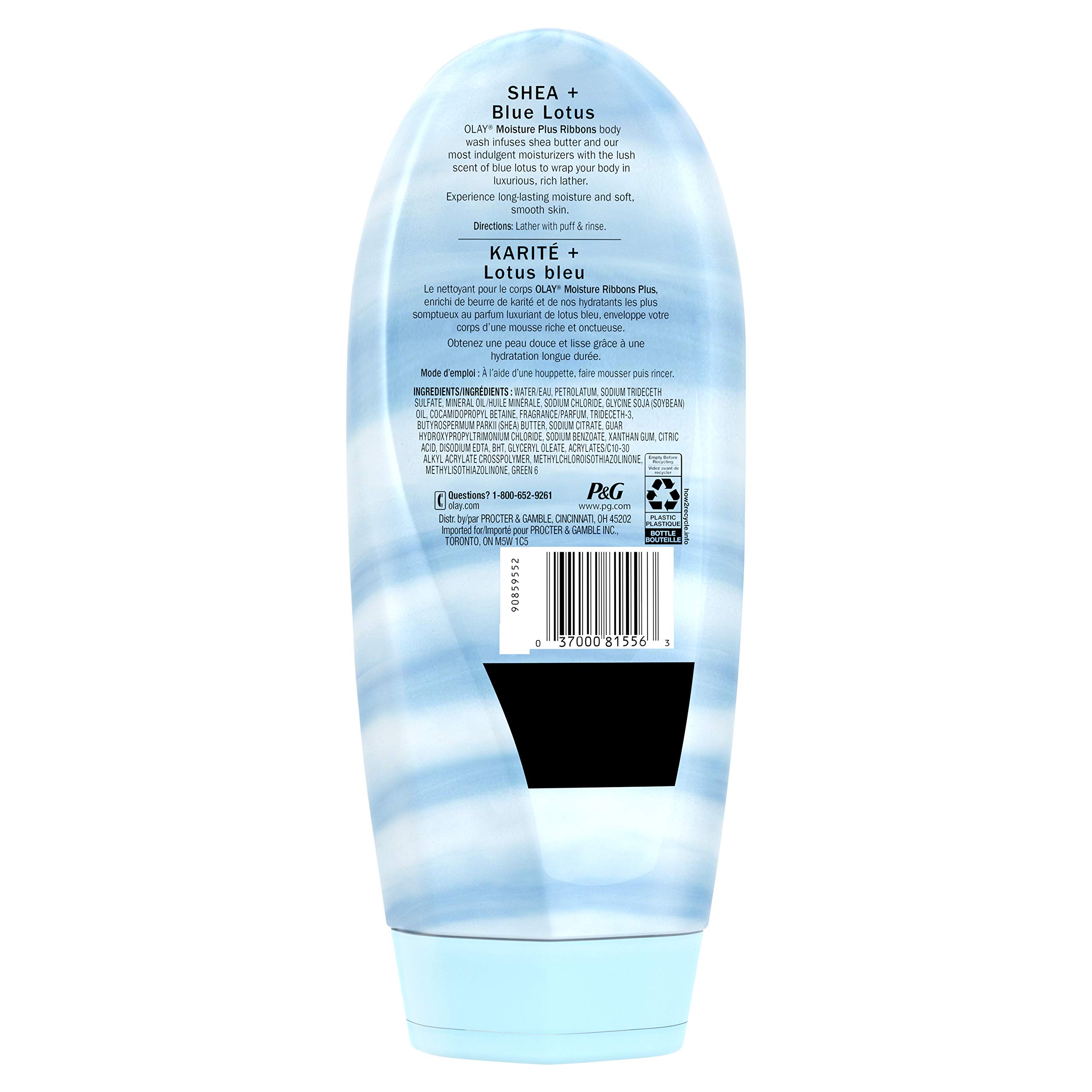 Foto 3 pulgar | Gel De Baño Olay Moisture Ribbons Plus Shea Blue Lotus 532ml X4 - Venta Internacional.