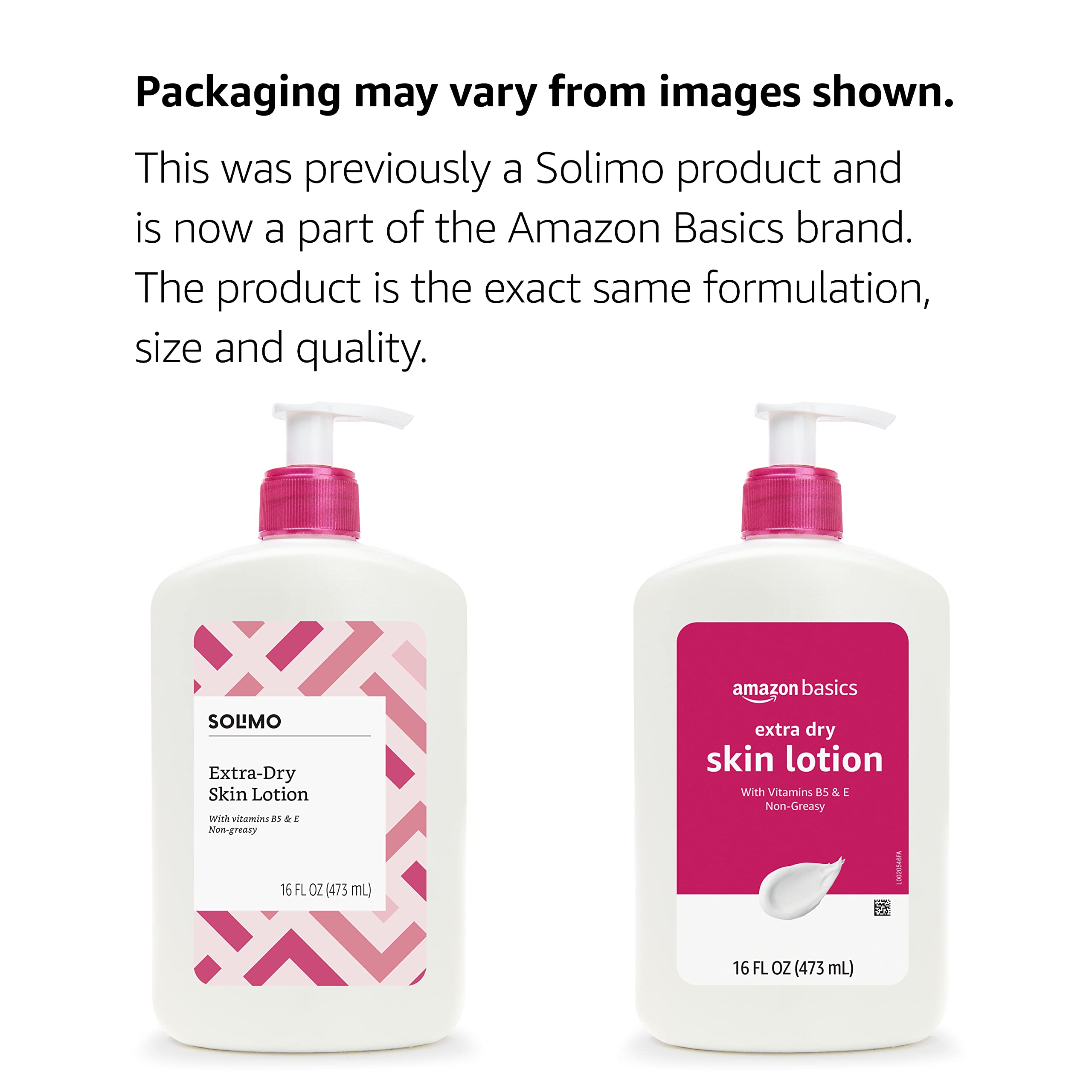 Foto 3 pulgar | Loción Amazon Basics Para Piel Extraseca 473 Ml Con Vitaminas B5 Y E - Venta Internacional.