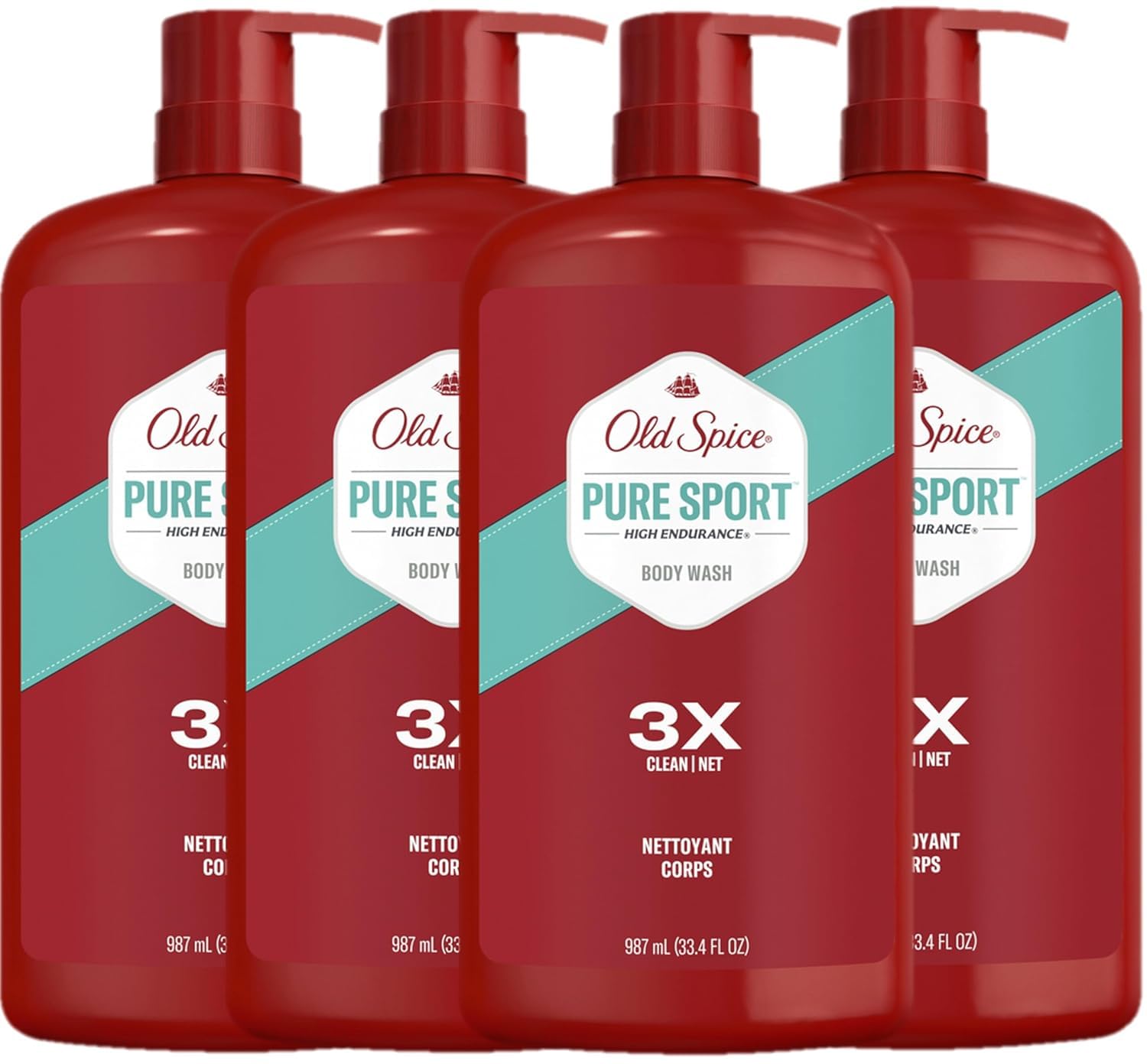 Foto 2 pulgar | Gel De Baño Old Spice High Endurance Pure Sport Para Hombre, 1 L X 4 - Venta Internacional.