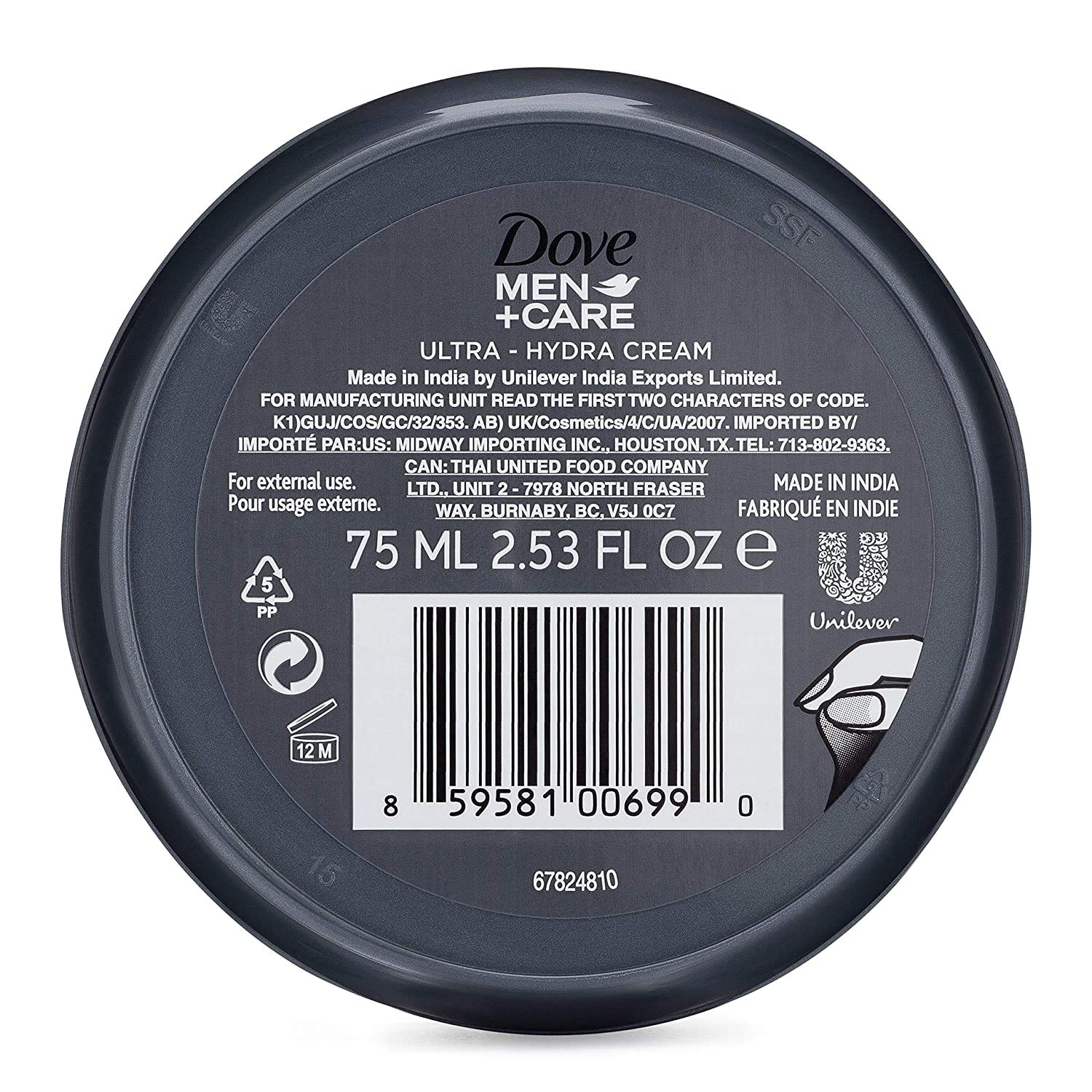 Foto 3 | Crema Dove Men+care Ultra-hydra, 75 Ml, Hidratante Durante 24 Horas - Venta Internacional.