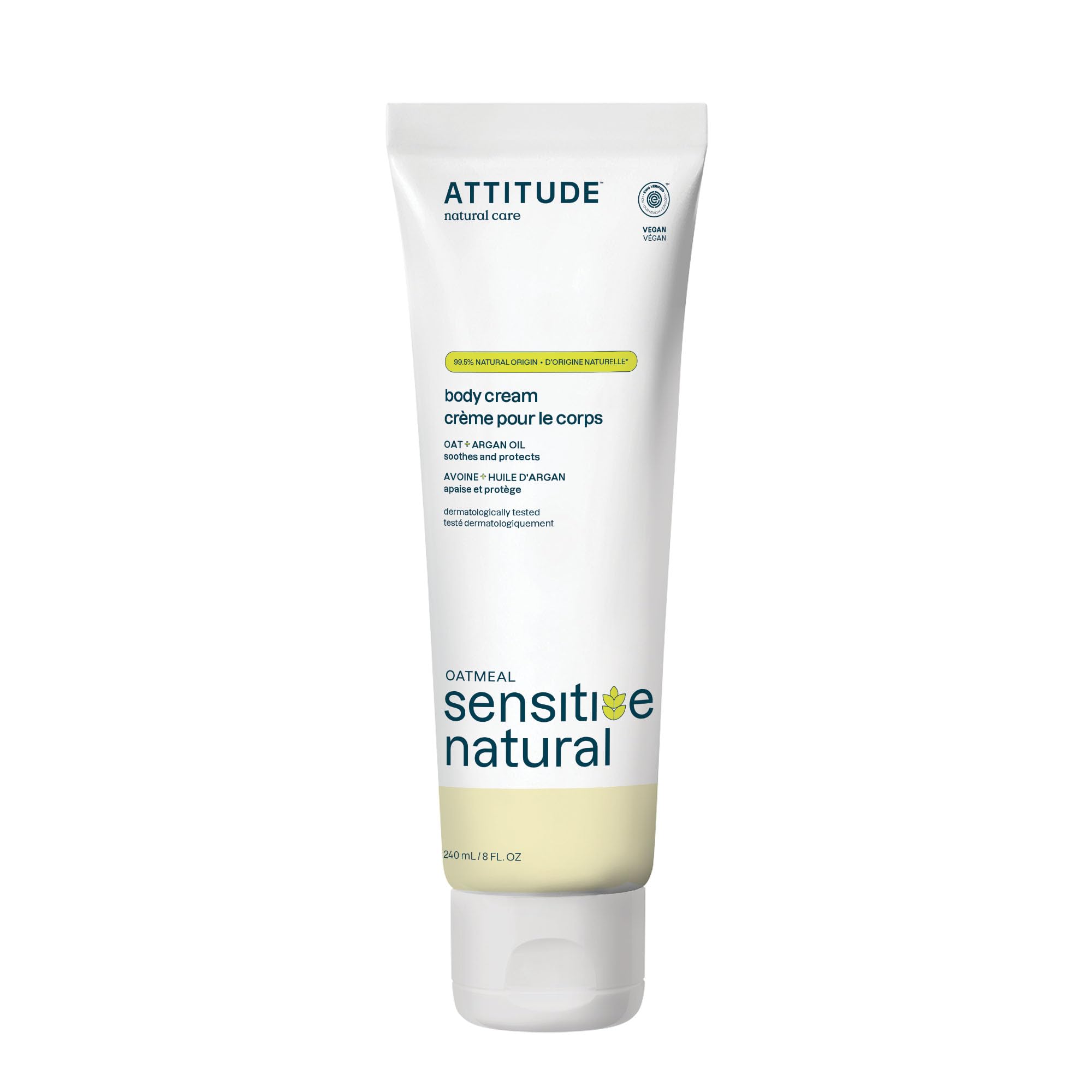 Crema Corporal Attitude Para Piel Sensible Con Aceite De Avena Y Argán 240 Ml - Venta Internacional.