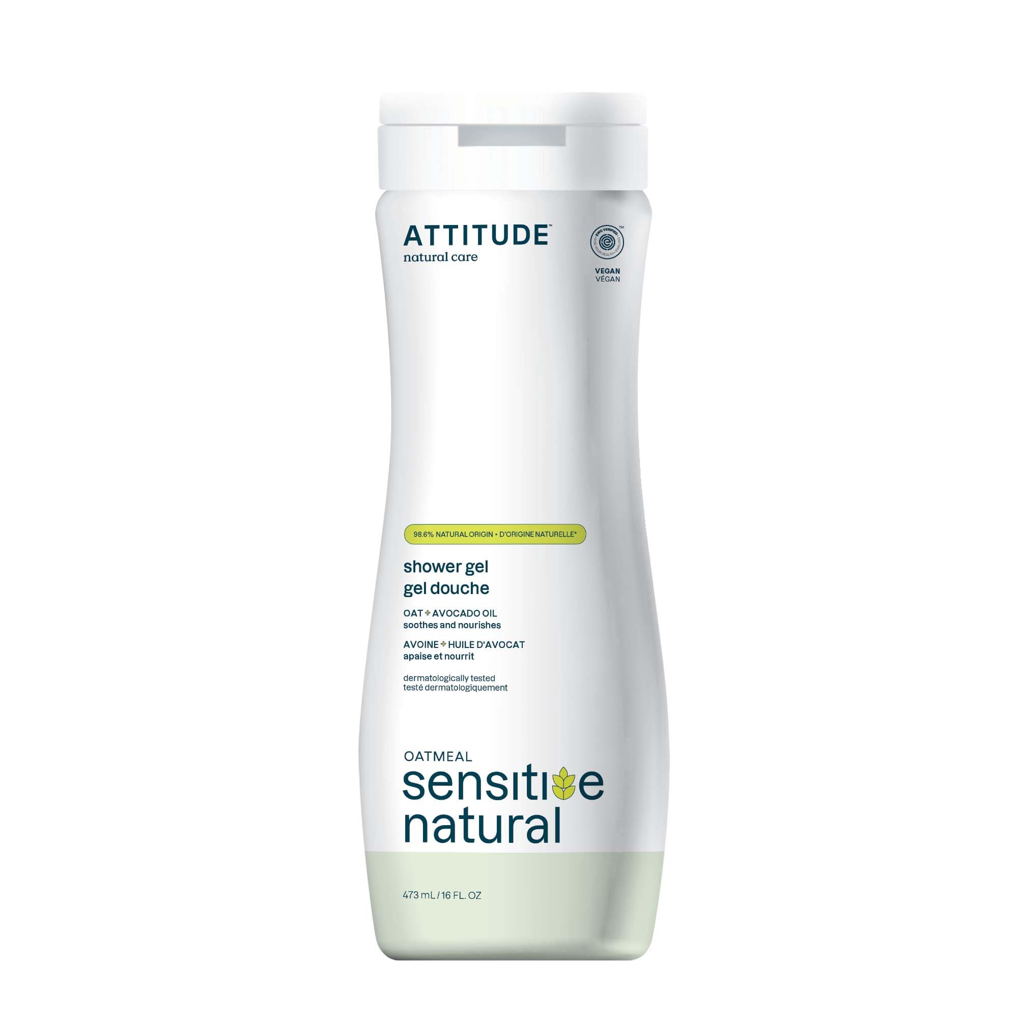 Foto 2 pulgar | Gel De Baño Attitude Para Piel Sensible Con Aceite De Avena Y Aguacate 480 Ml - Venta Internacional.