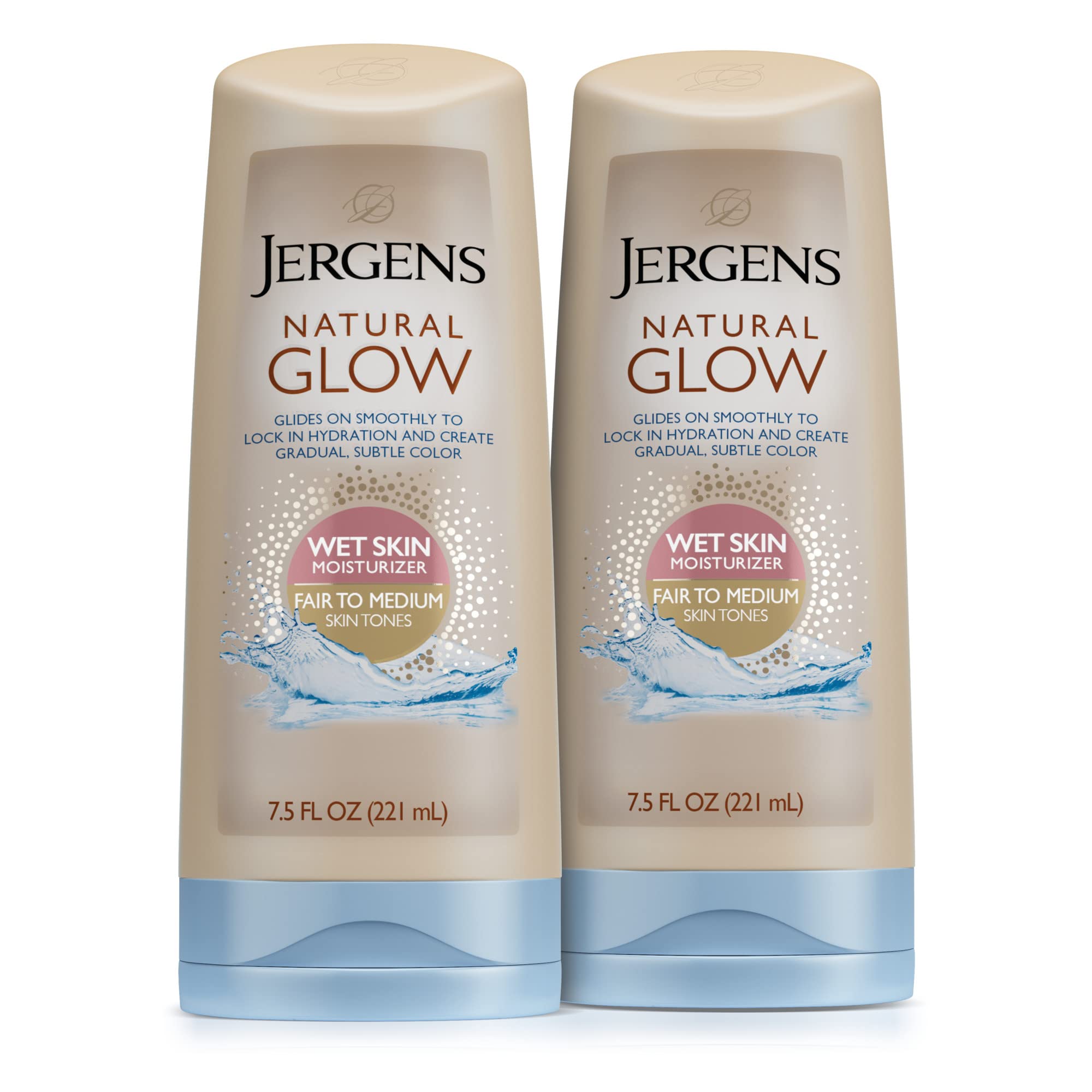 Loción Corporal Autobronceadora Jergens Natural Glow Wet Skin, Paquete De 2 - Venta Internacional.
