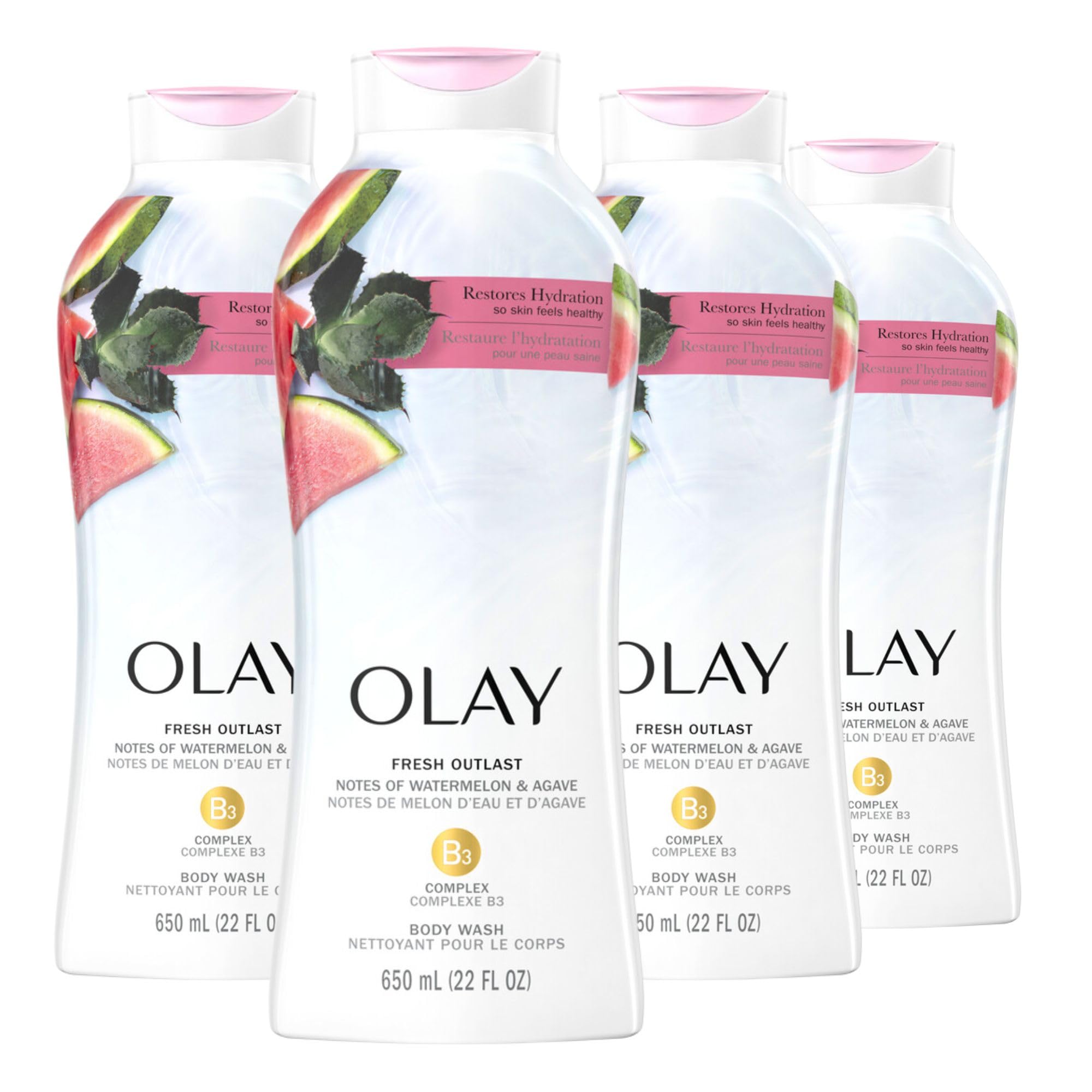 Gel De Baño Olay Fresh Outlast Sandía Y Agave 650 Ml X4 - Venta Internacional.