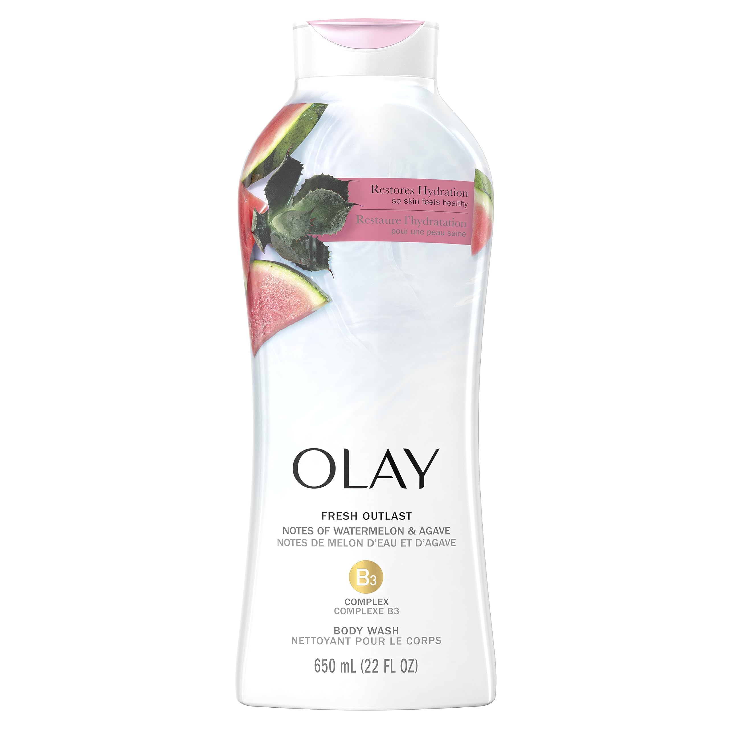 Foto 3 pulgar | Gel De Baño Olay Fresh Outlast Sandía Y Agave 650 Ml X4 - Venta Internacional.