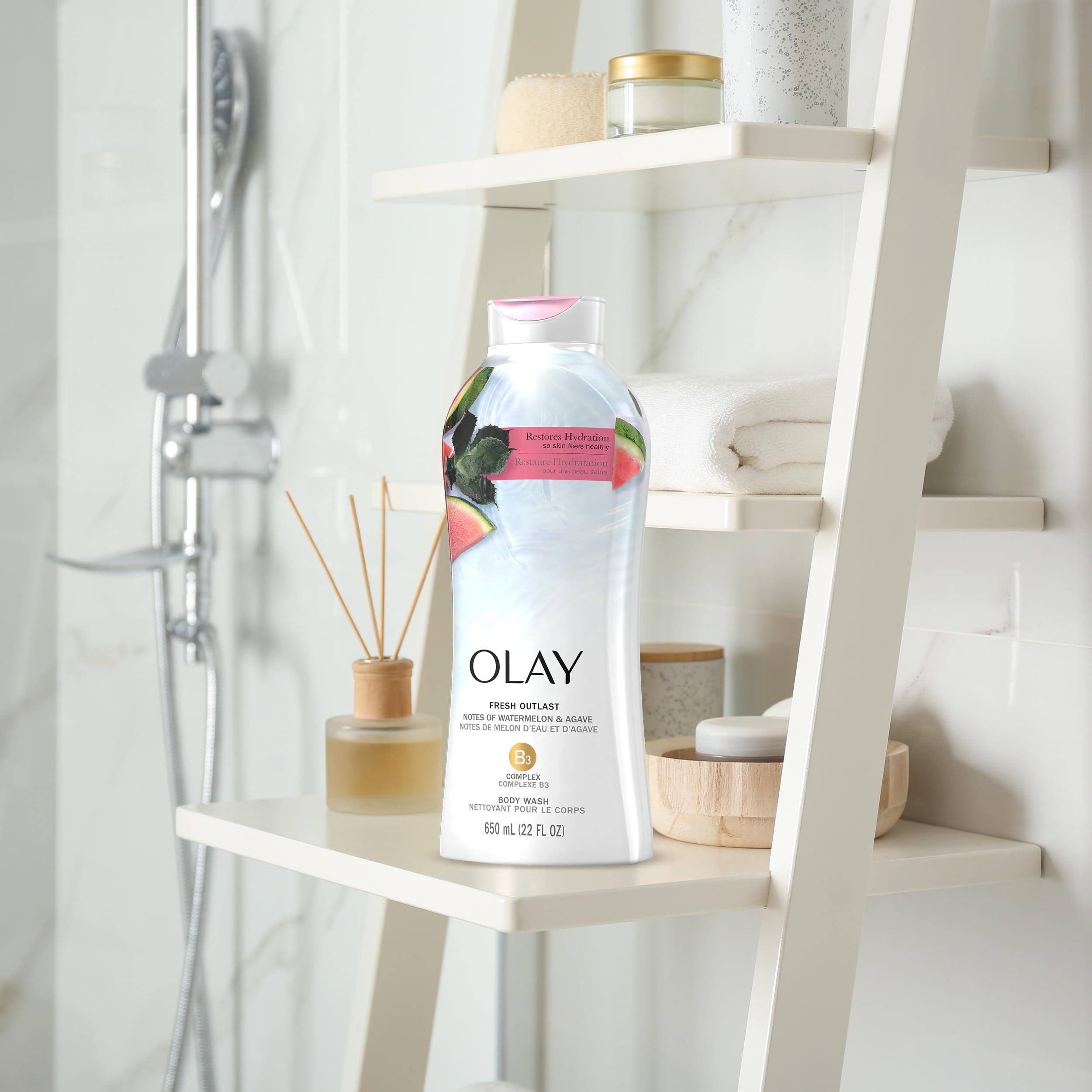 Foto 5 pulgar | Gel De Baño Olay Fresh Outlast Sandía Y Agave 650 Ml X4 - Venta Internacional.
