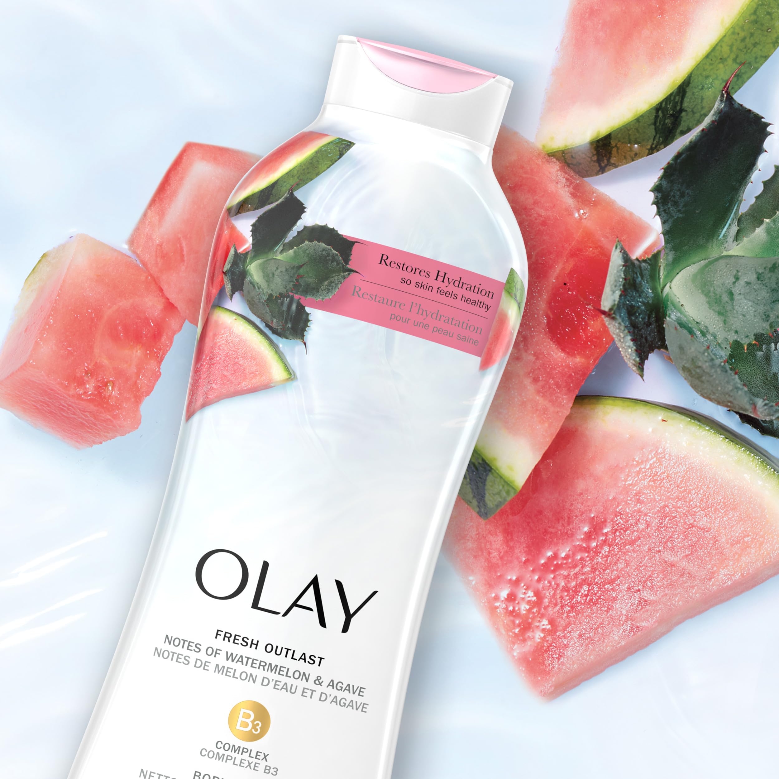 Foto 7 pulgar | Gel De Baño Olay Fresh Outlast Sandía Y Agave 650 Ml X4 - Venta Internacional.