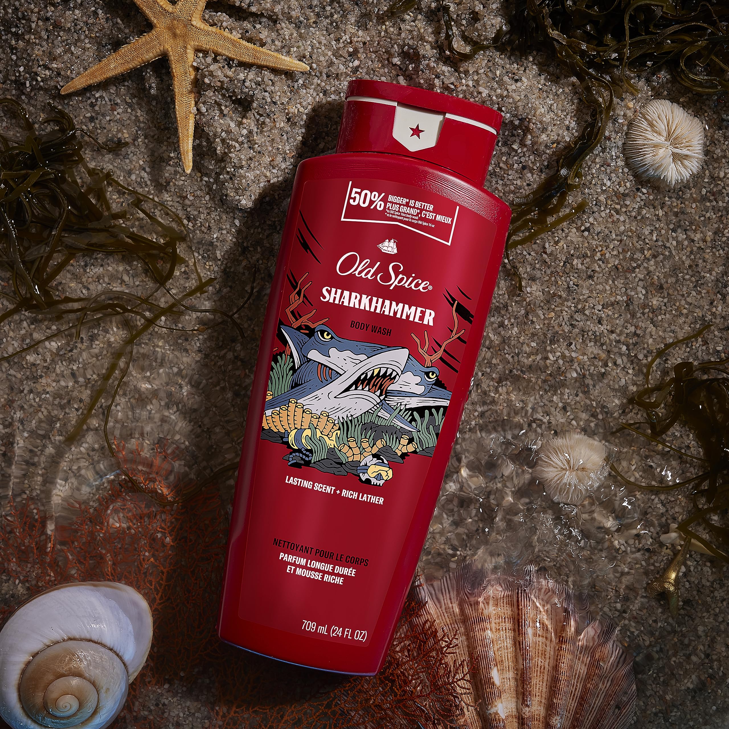 Foto 3 pulgar | Gel De Baño Old Spice Sharkhammer Para Hombre, 720 Ml (paquete De 4) - Venta Internacional.