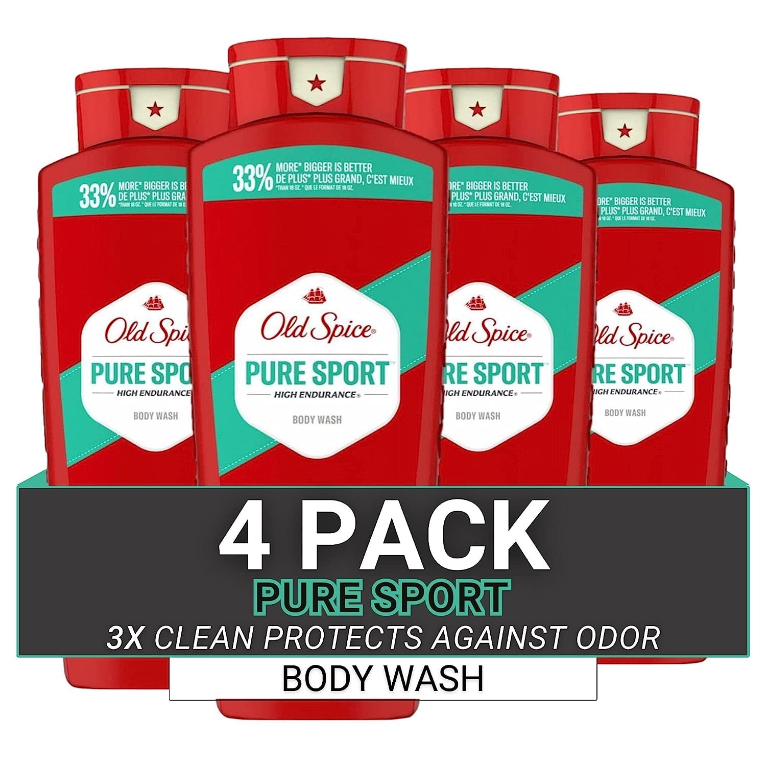 Gel De Baño Old Spice High Endurance Pure Sport 700 Ml X4 - Venta Internacional.