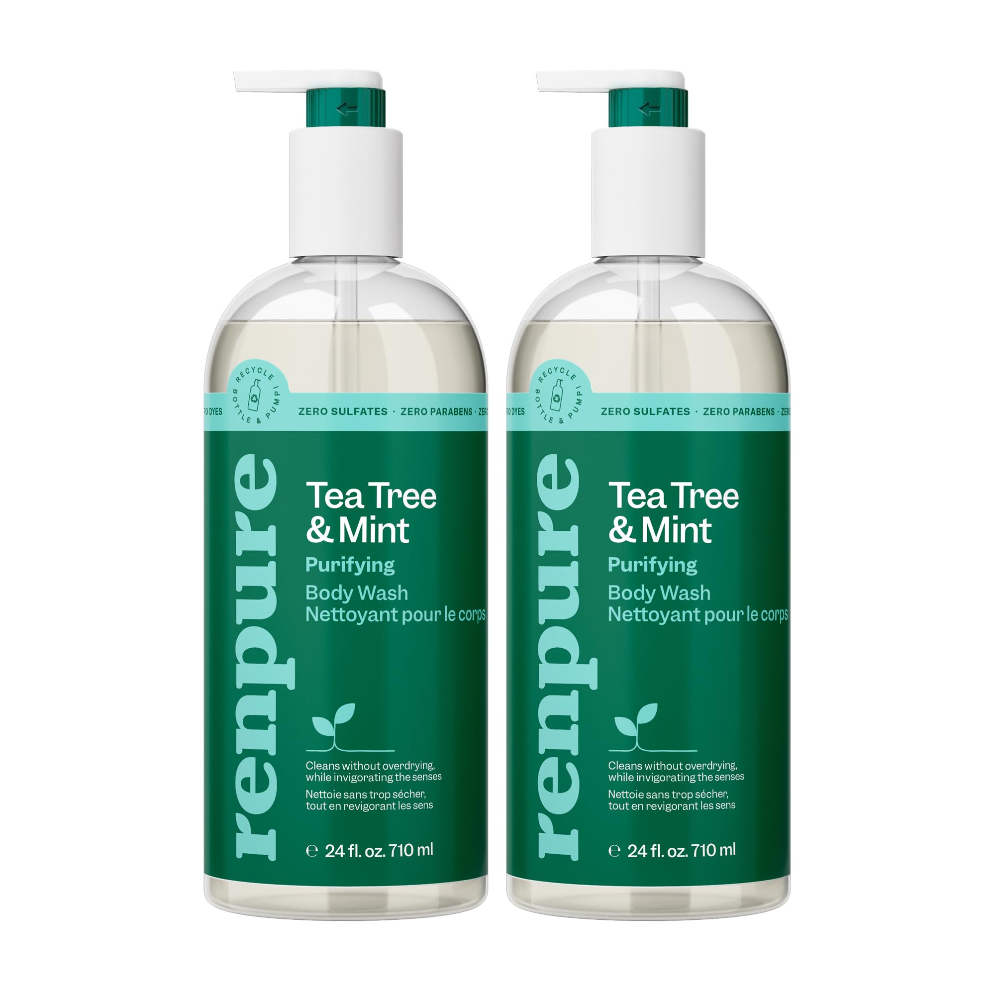 Gel De Baño Renpure Árbol De Té Y Menta, 720 Ml, Paquete De 2 - Venta Internacional.