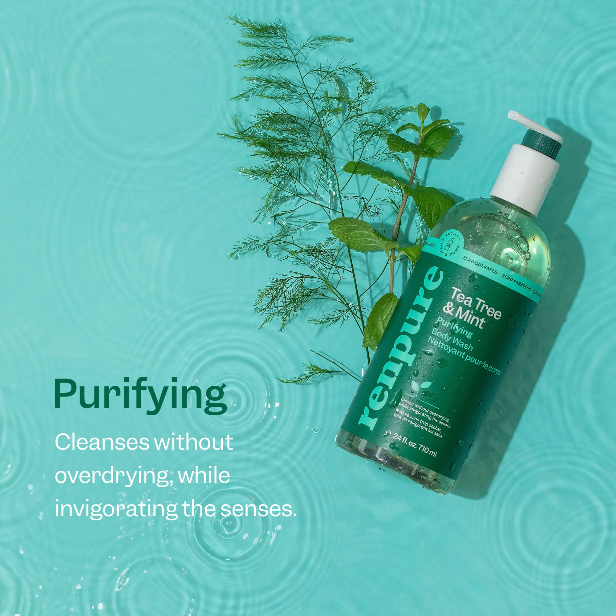 Foto 3 pulgar | Gel De Baño Renpure Árbol De Té Y Menta, 720 Ml, Paquete De 2 - Venta Internacional.