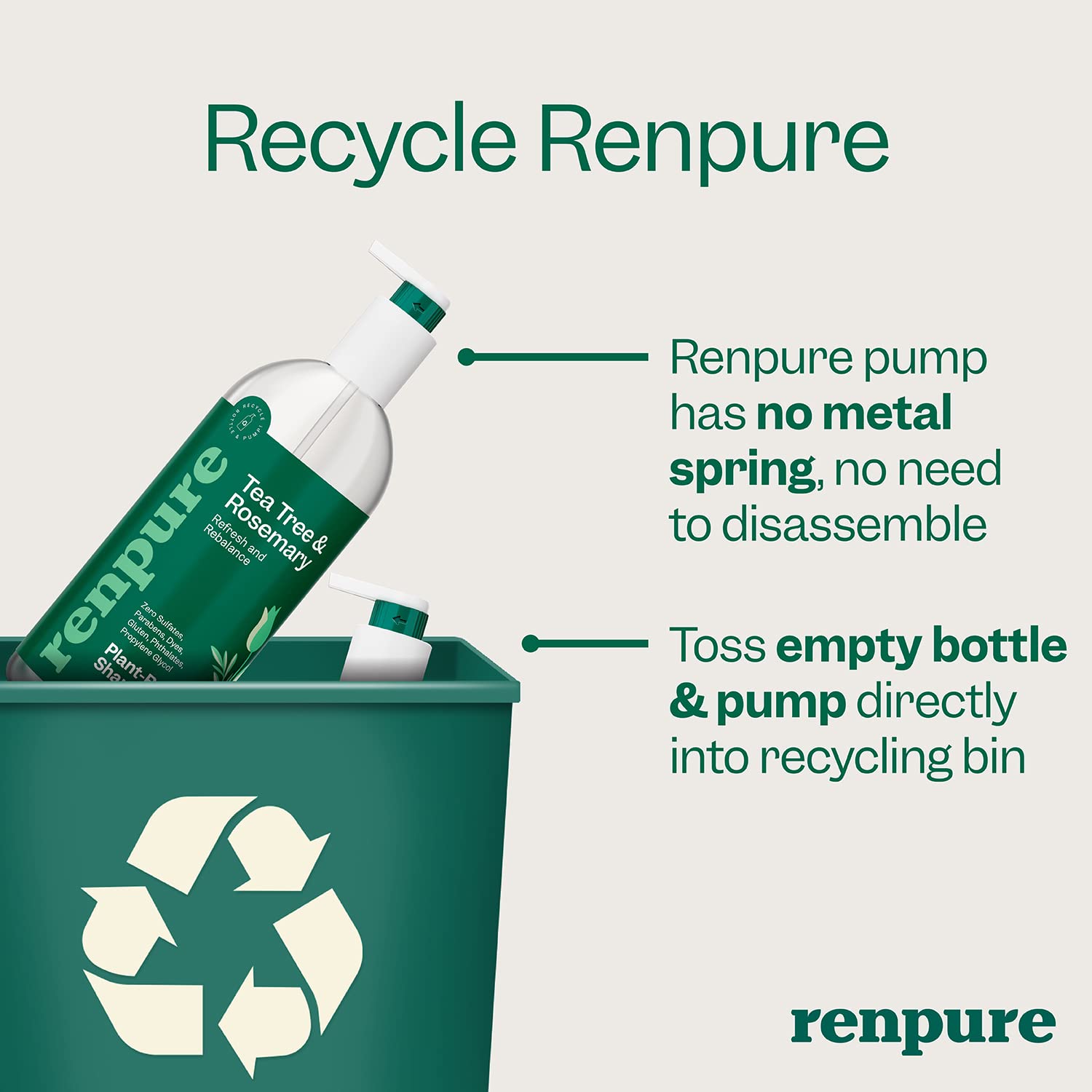 Foto 6 pulgar | Gel De Baño Renpure Árbol De Té Y Menta, 720 Ml, Paquete De 2 - Venta Internacional.