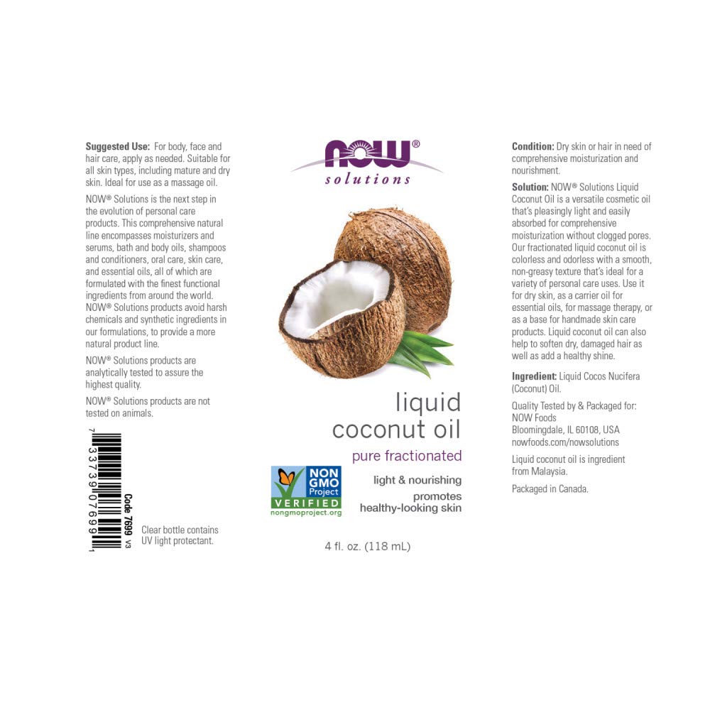 Foto 3 pulgar | El Aceite De Coco Now Solutions Liquid 120 Ml Promueve La Piel Y El Cabello - Venta Internacional.