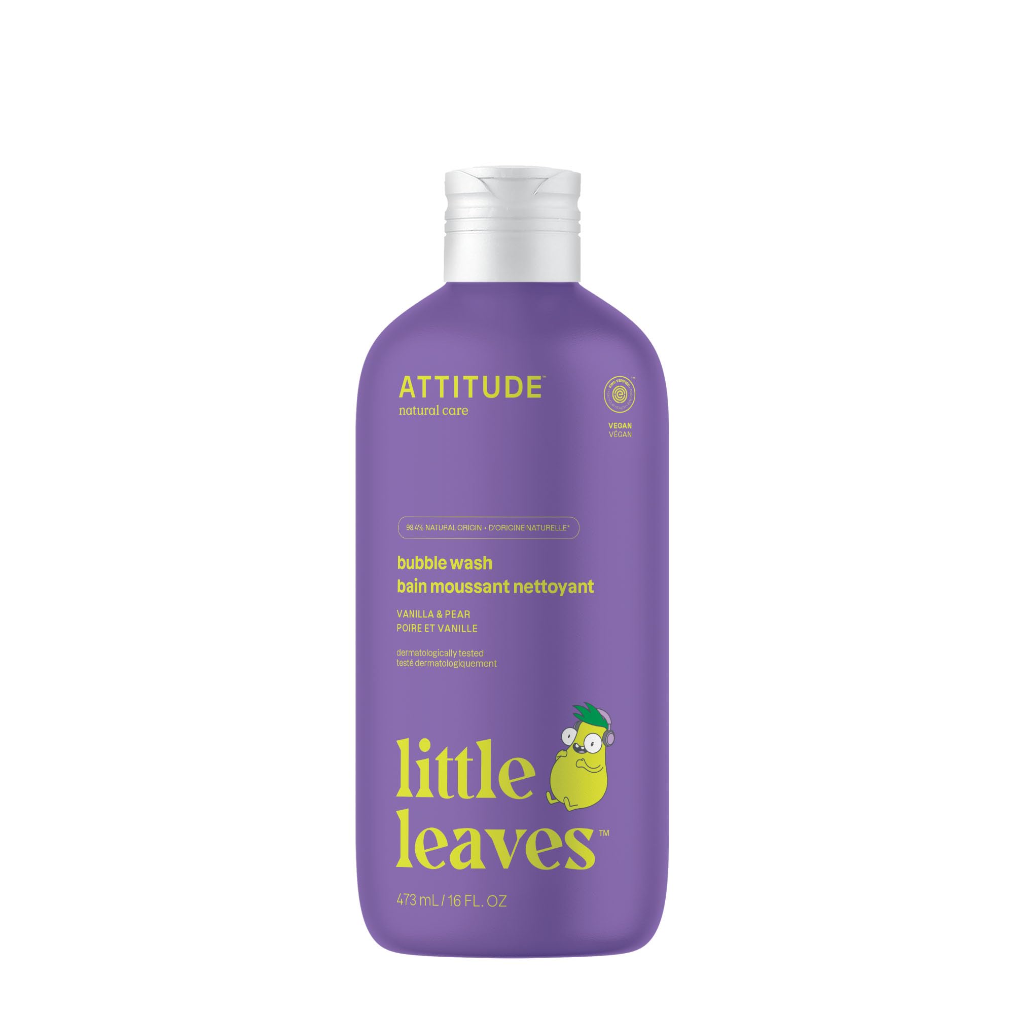 Bubble Wash Attitude Para Niños, Vainilla Y Pera, 473 Ml - Venta Internacional.