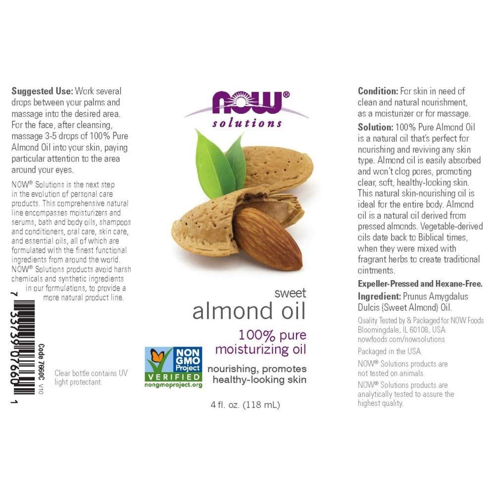Foto 3 pulgar | Aceite Hidratante Now Foods Solutions Sweet Almond 120 Ml - Venta Internacional.