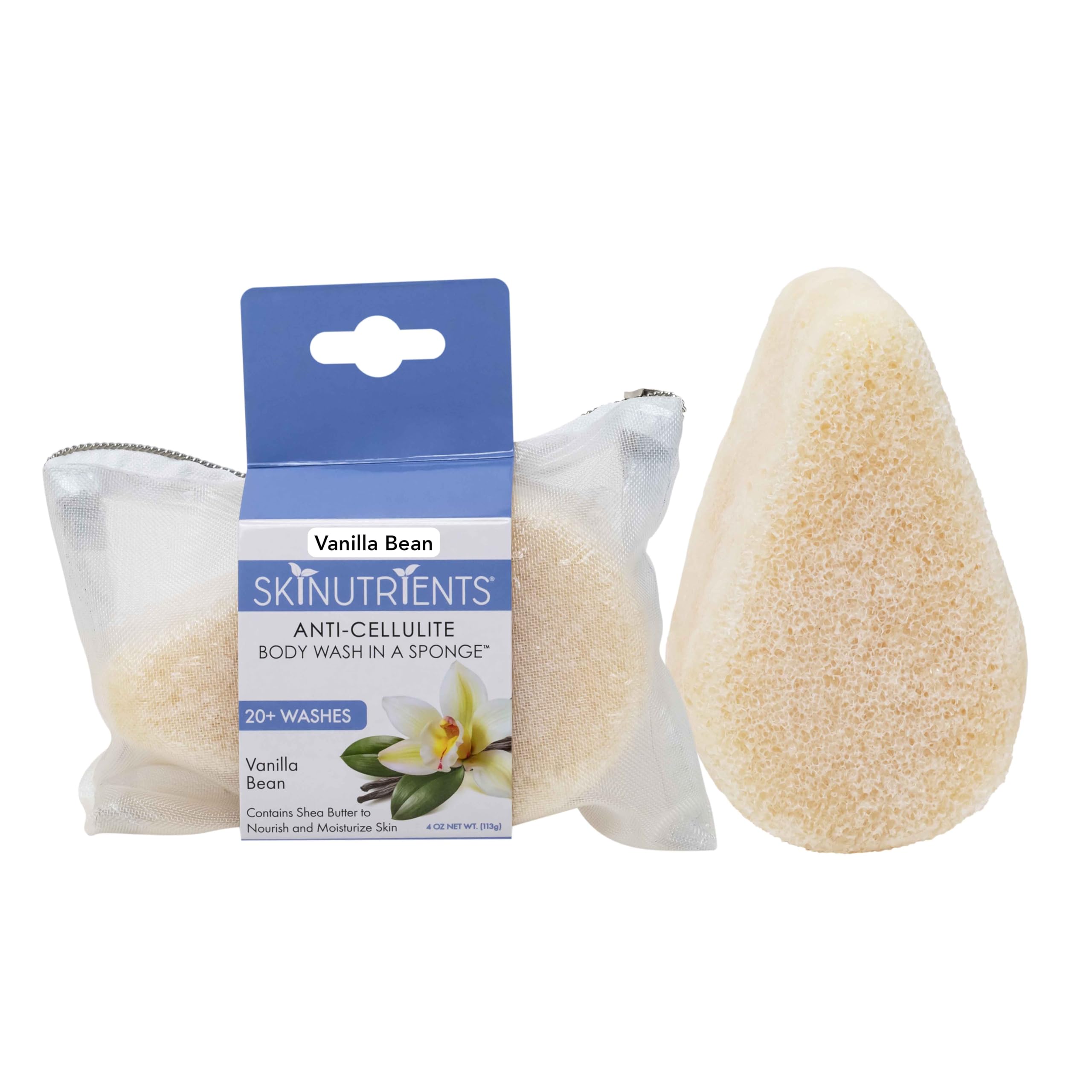 Foto 2 pulgar | Esponja De Gel Corporal, Esponjosa, Anticelulítica, 20+ Wash, Vainilla - Venta Internacional.
