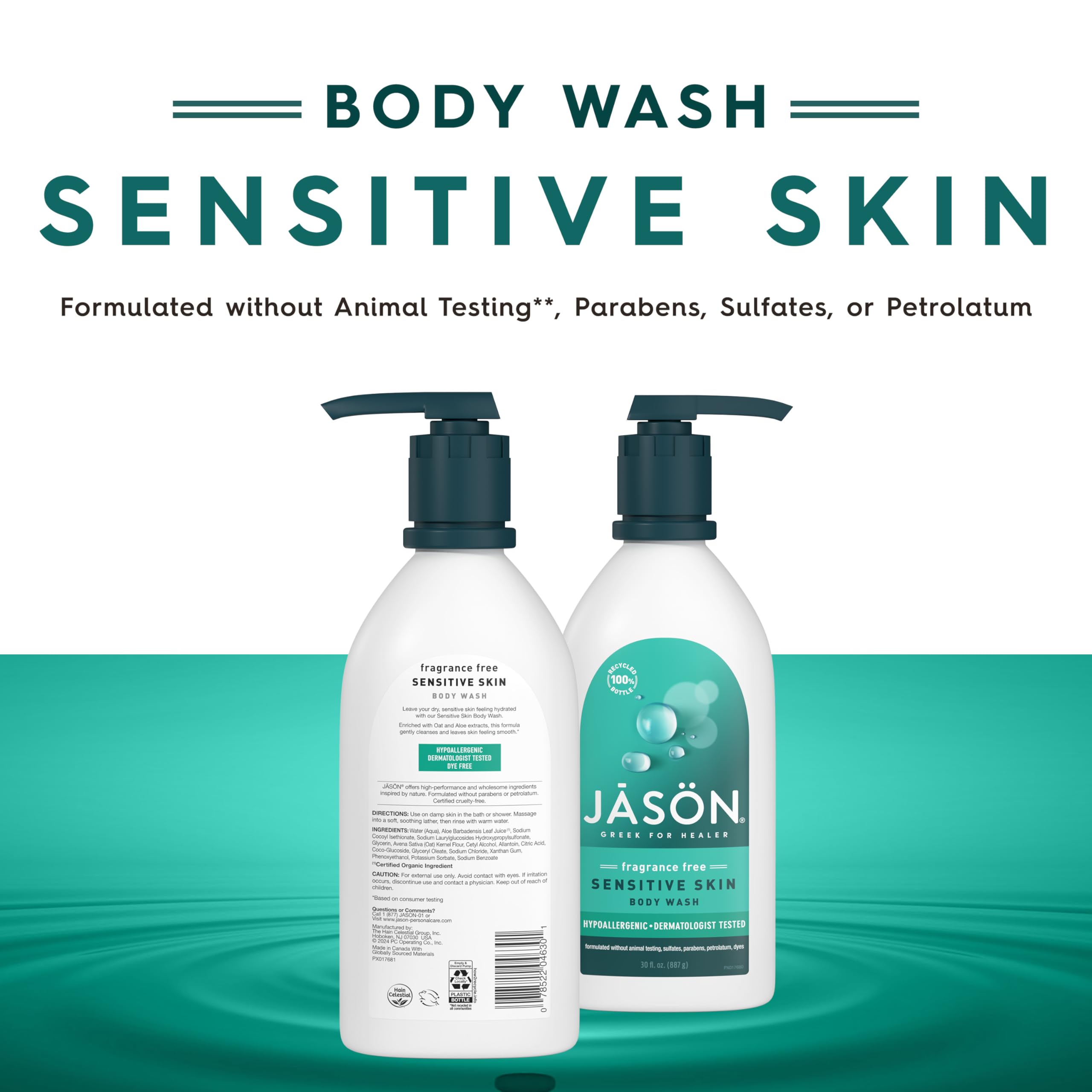 Foto 3 pulgar | Gel De Baño Jason Sensitive Skin, Sin Fragancia, 900 Ml - Venta Internacional.