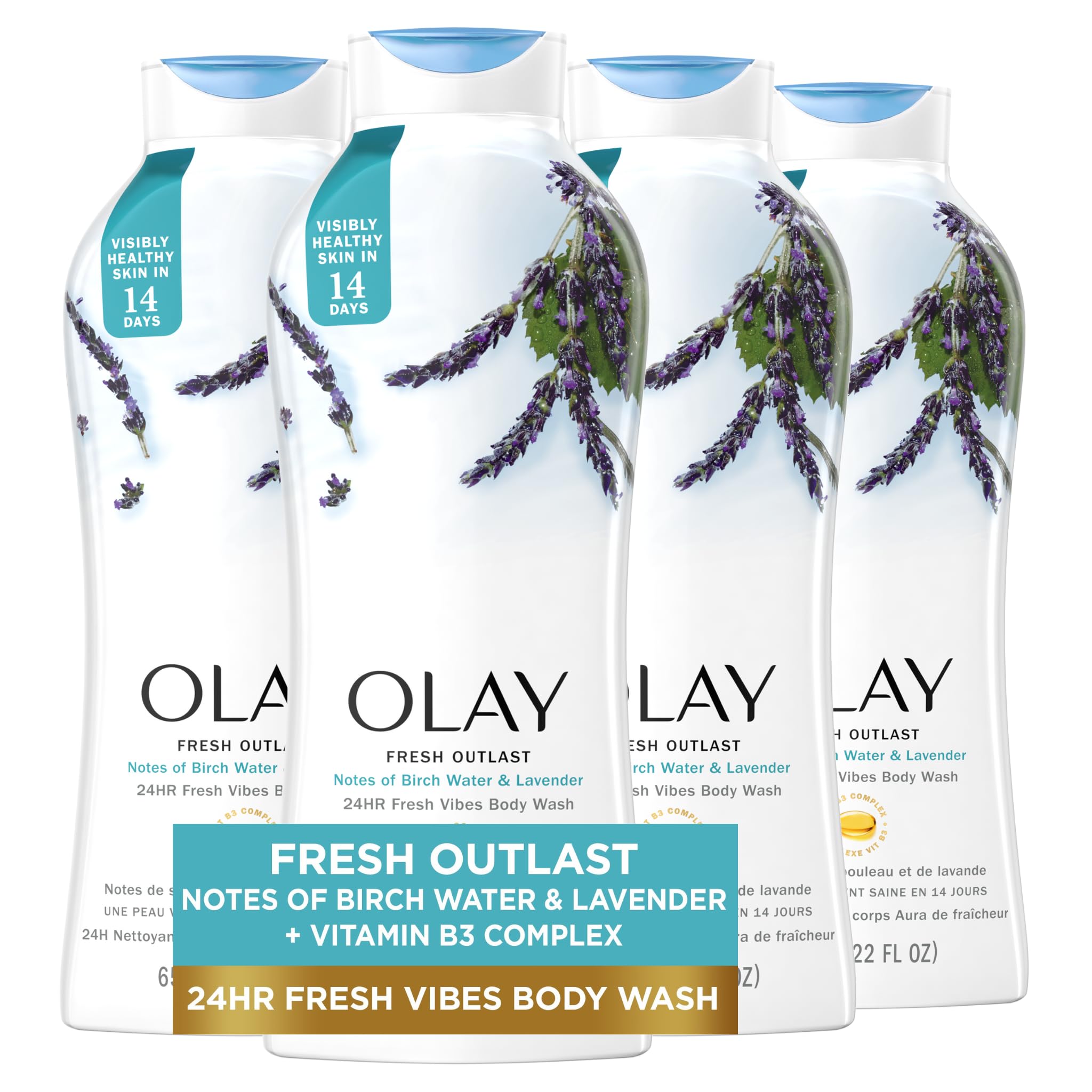 Gel De Baño Olay Fresh Outlast, Agua Hidratante De Abedul Y Lavanda, 650 Ml - Venta Internacional.