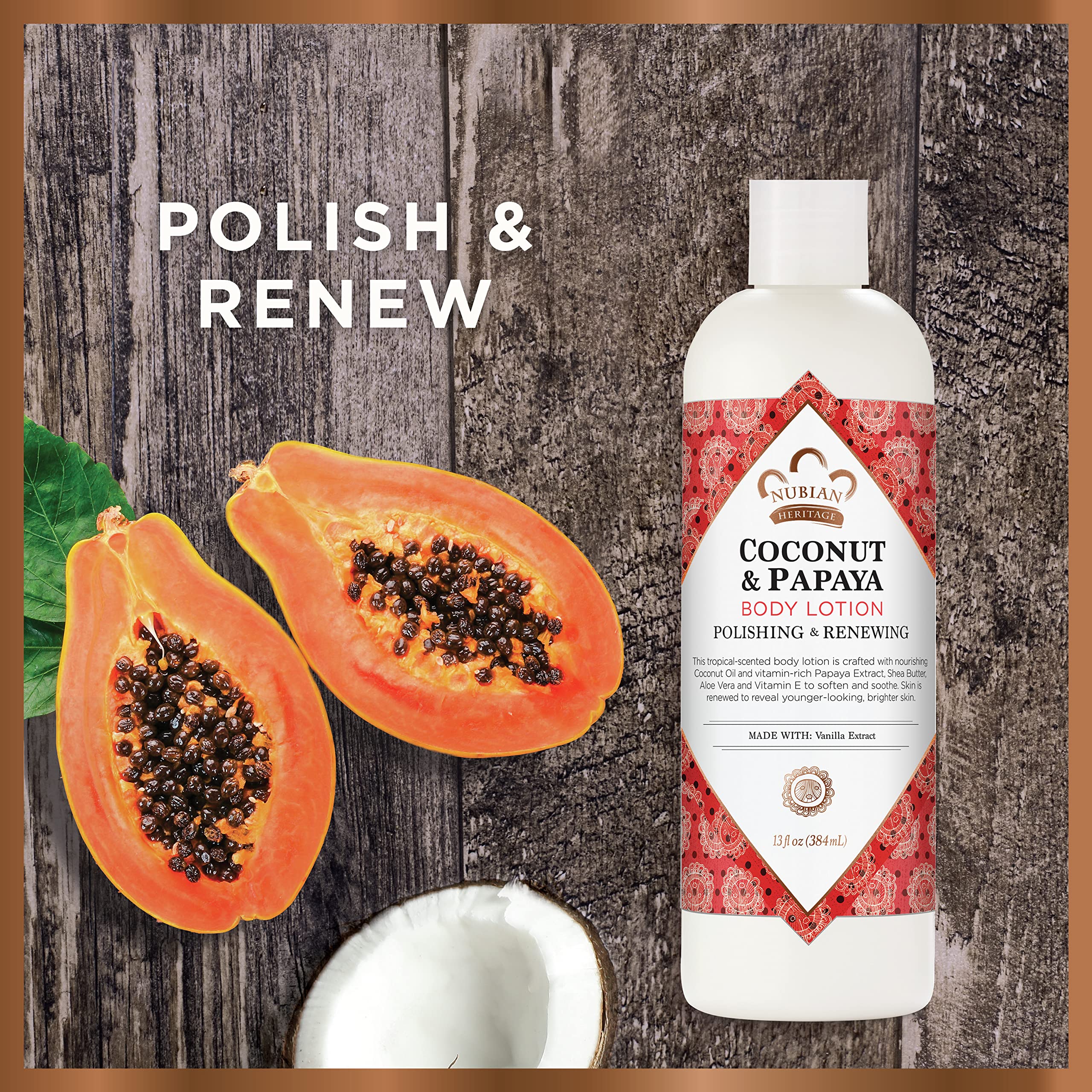 Foto 4 pulgar | Loción Corporal Nubian Heritage De Coco Y Papaya 385 Ml Para Piel Seca - Venta Internacional.