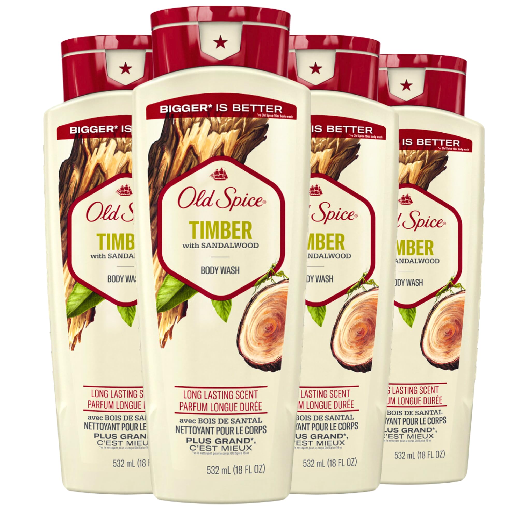 Foto 2 pulgar | Gel De Baño Old Spice Fresher Timber Scent Para Hombre, 532 Ml X 4 - Venta Internacional.