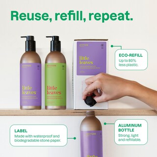Foto 2 | Champú Y Gel De Baño Attitude Para Niños Con Vainilla Y Pera, 2 Litros - Venta Internacional.