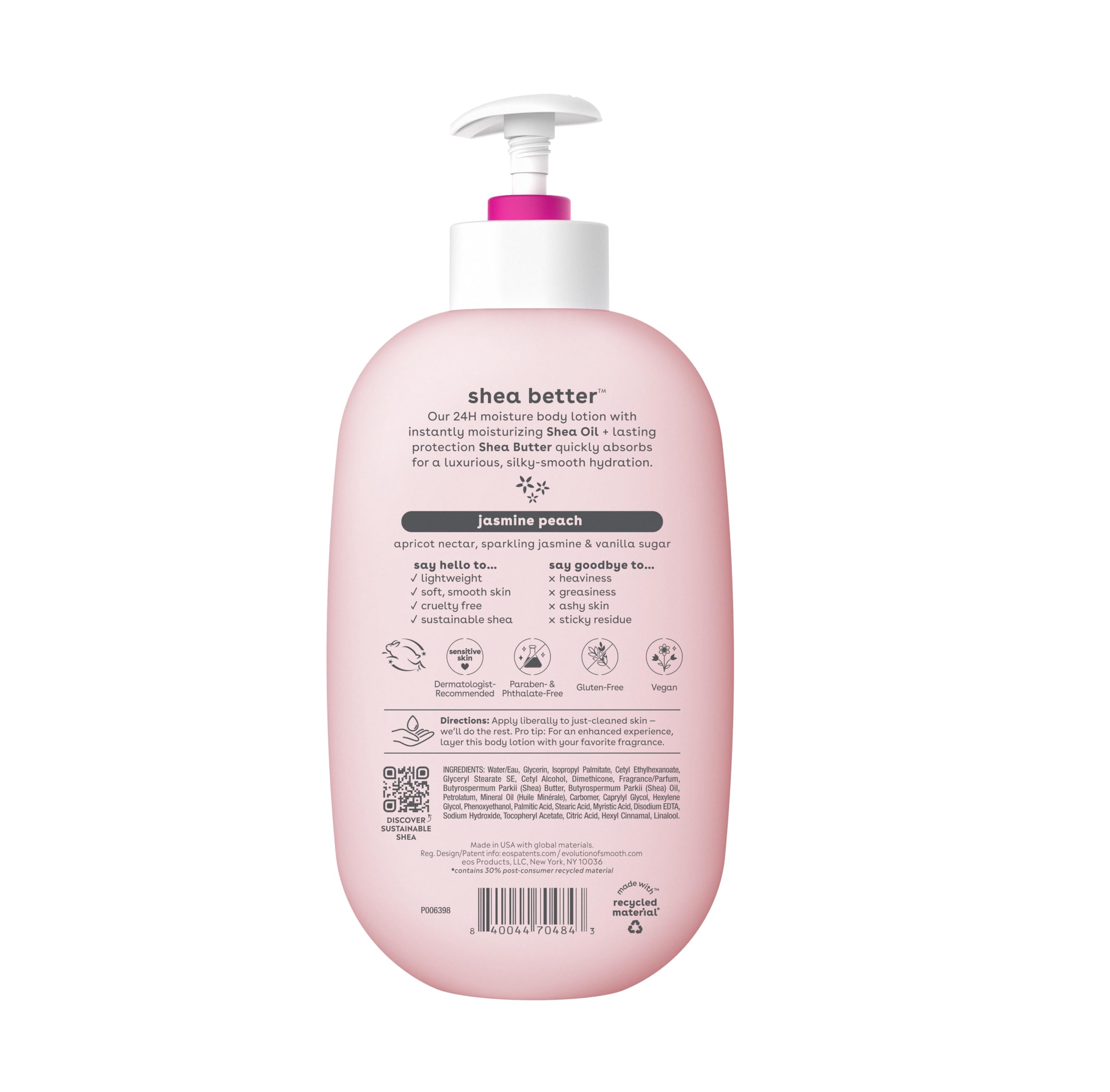 Foto 7 pulgar | Loción Corporal Eos Shea Better Jasmine Peach 473ml Vegan - Venta Internacional.