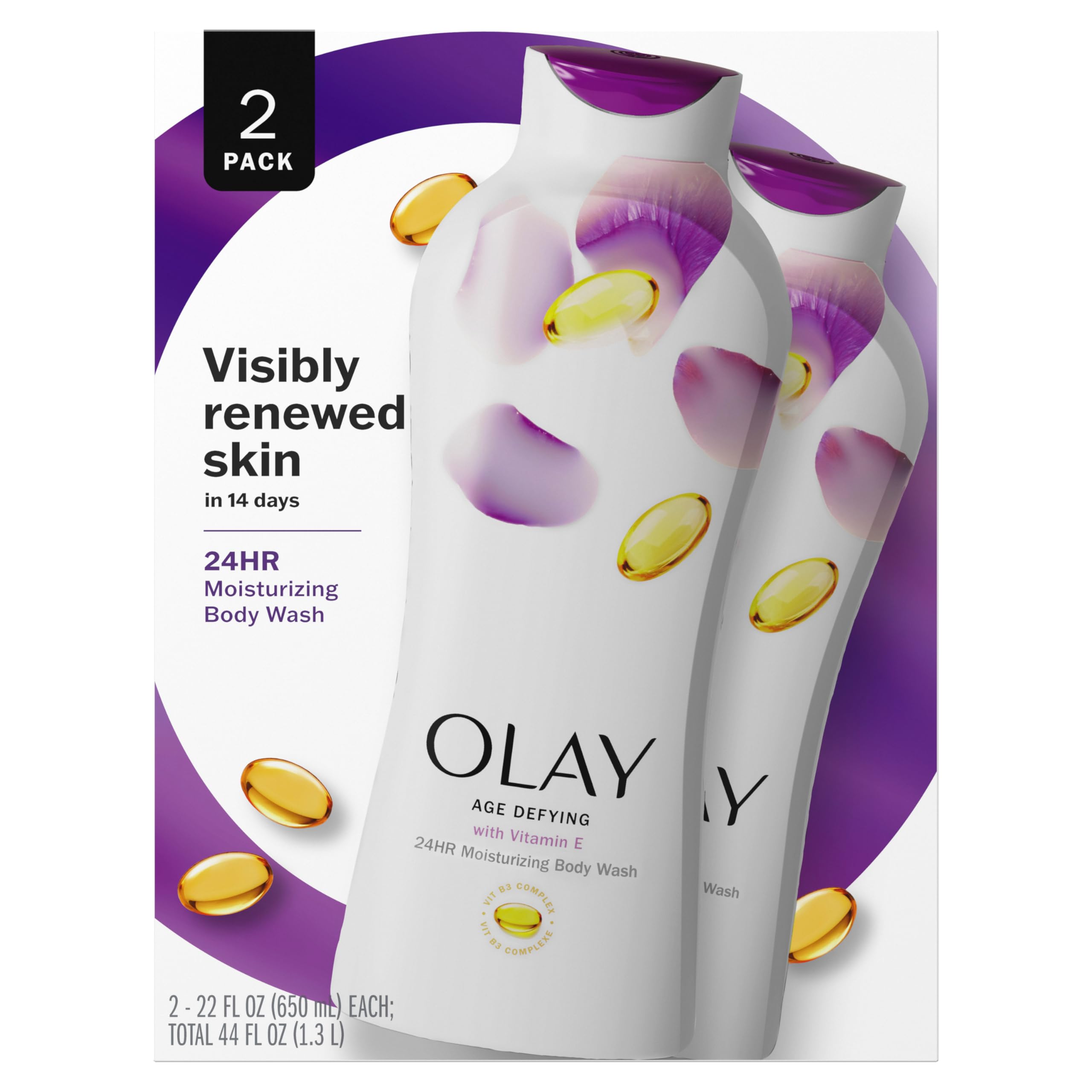 Gel De Baño Olay Age Defying Con Vitamina E Y B3, 650 Ml (paquete De 2) - Venta Internacional.