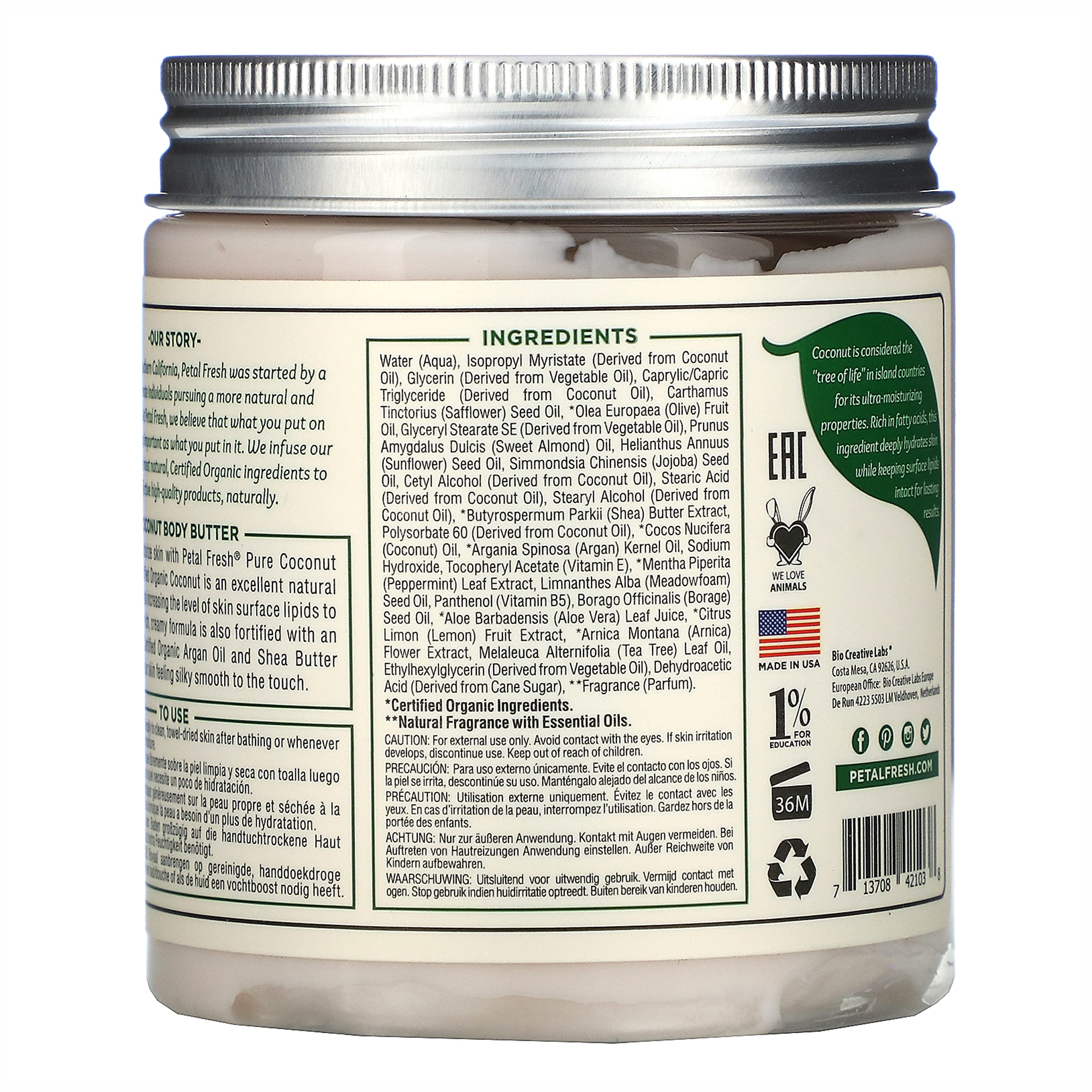 Foto 3 pulgar | Manteca Corporal Petal Fresh Pure Smoothing Coconut 240 Ml - Venta Internacional.