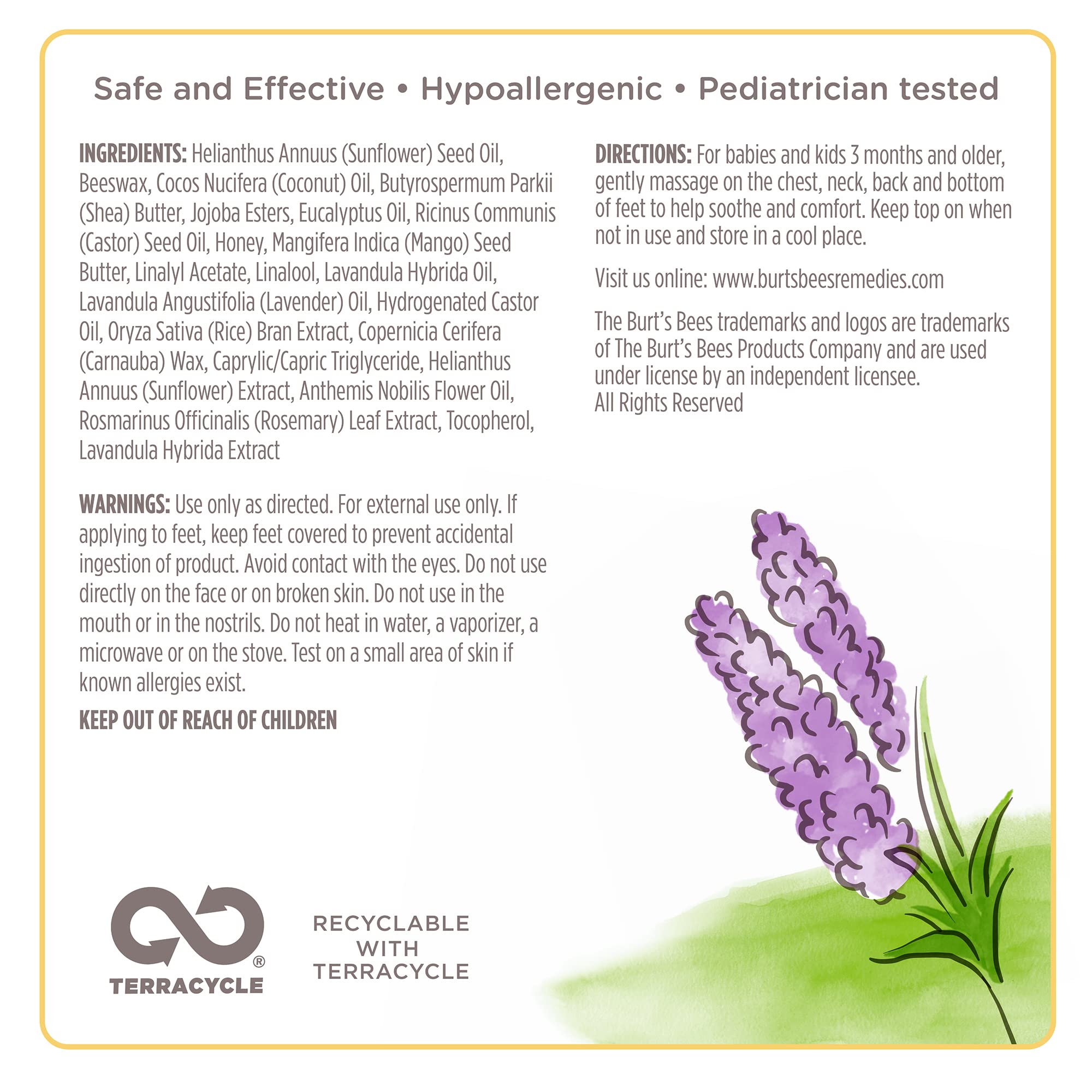 Foto 6 pulgar | Chest Rub Stick Burt's Bees Kids, Aceite De Coco, 30 Ml, Lavanda - Venta Internacional.