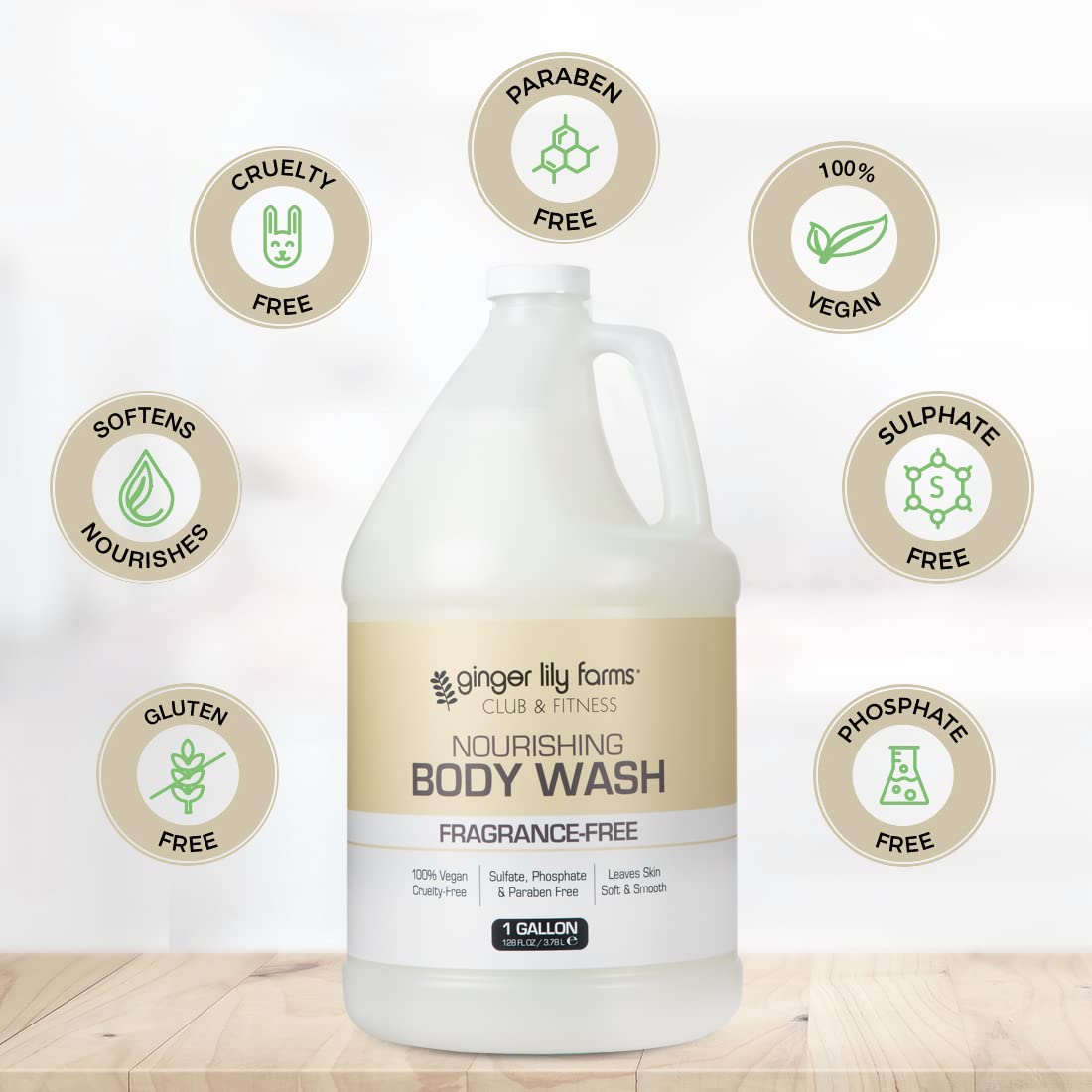 Foto 5 pulgar | Gel De Baño Ginger Lily Farms Club & Fitness 3,8 L Vegano - Venta Internacional.