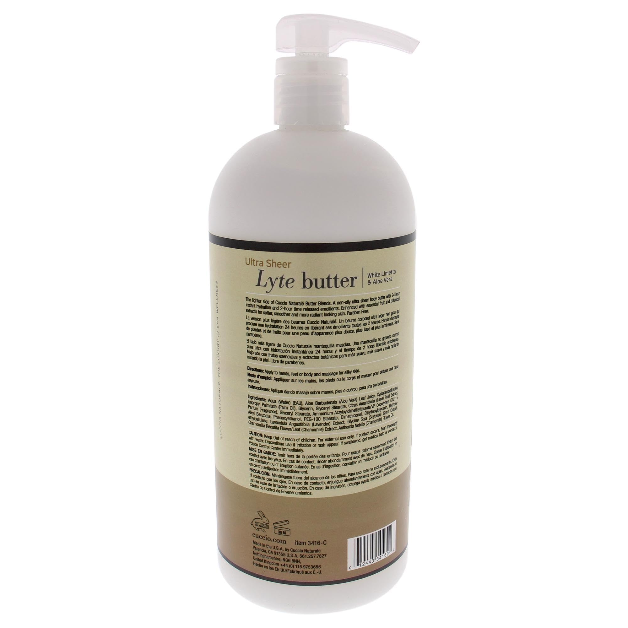 Foto 3 pulgar | Manteca Corporal Cuccio Naturale Lyte Ultra-sheer 960 Ml White Limetta - Venta Internacional.