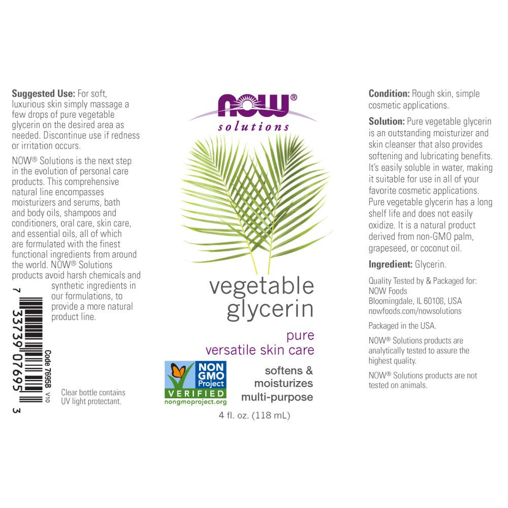 Foto 3 pulgar | Glicerina Vegetal Now Solutions 100% Pura Para El Cuidado De La Piel, 120 Ml - Venta Internacional.