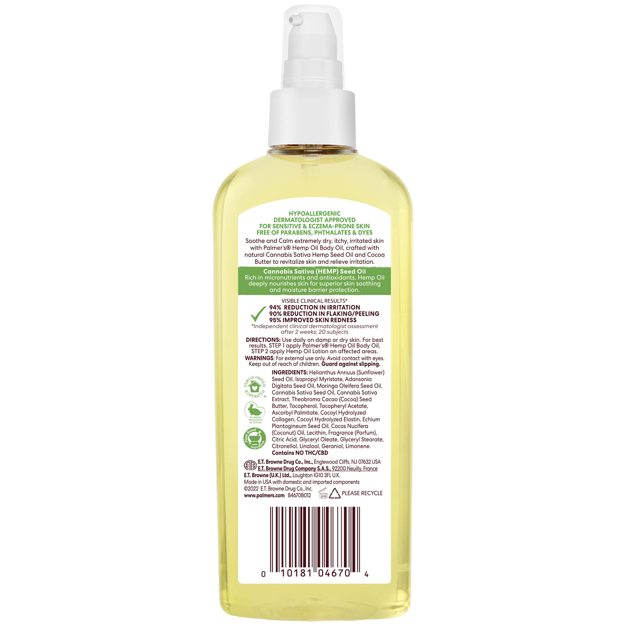 Foto 3 pulgar | Aceite Corporal Palmer's, Manteca De Cacao, Aceite De Cáñamo, 150 Ml, Calmante - Venta Internacional.