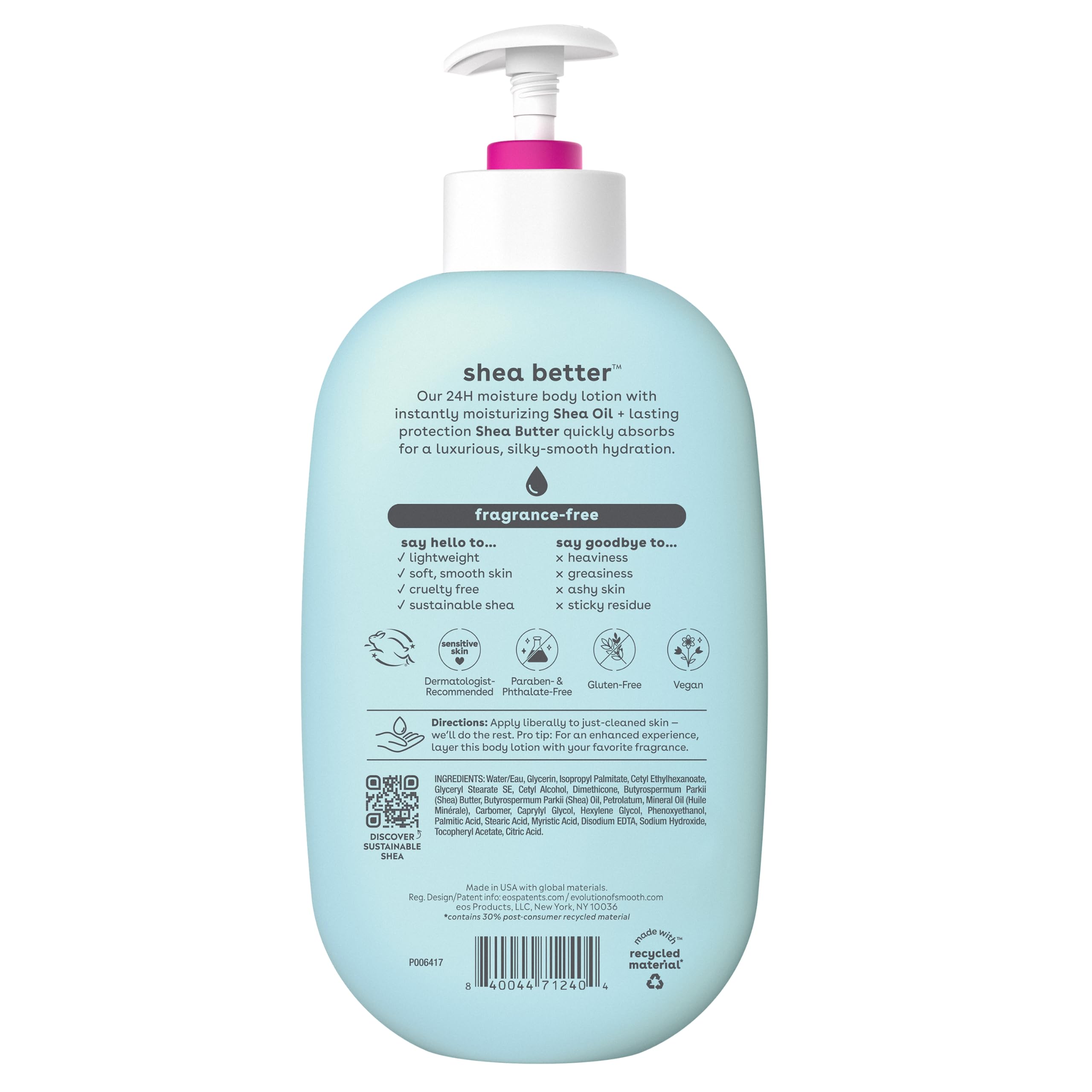 Foto 7 pulgar | Loción Corporal Eos Shea Better, Sin Fragancia, 473 Ml, 24 Horas - Venta Internacional.