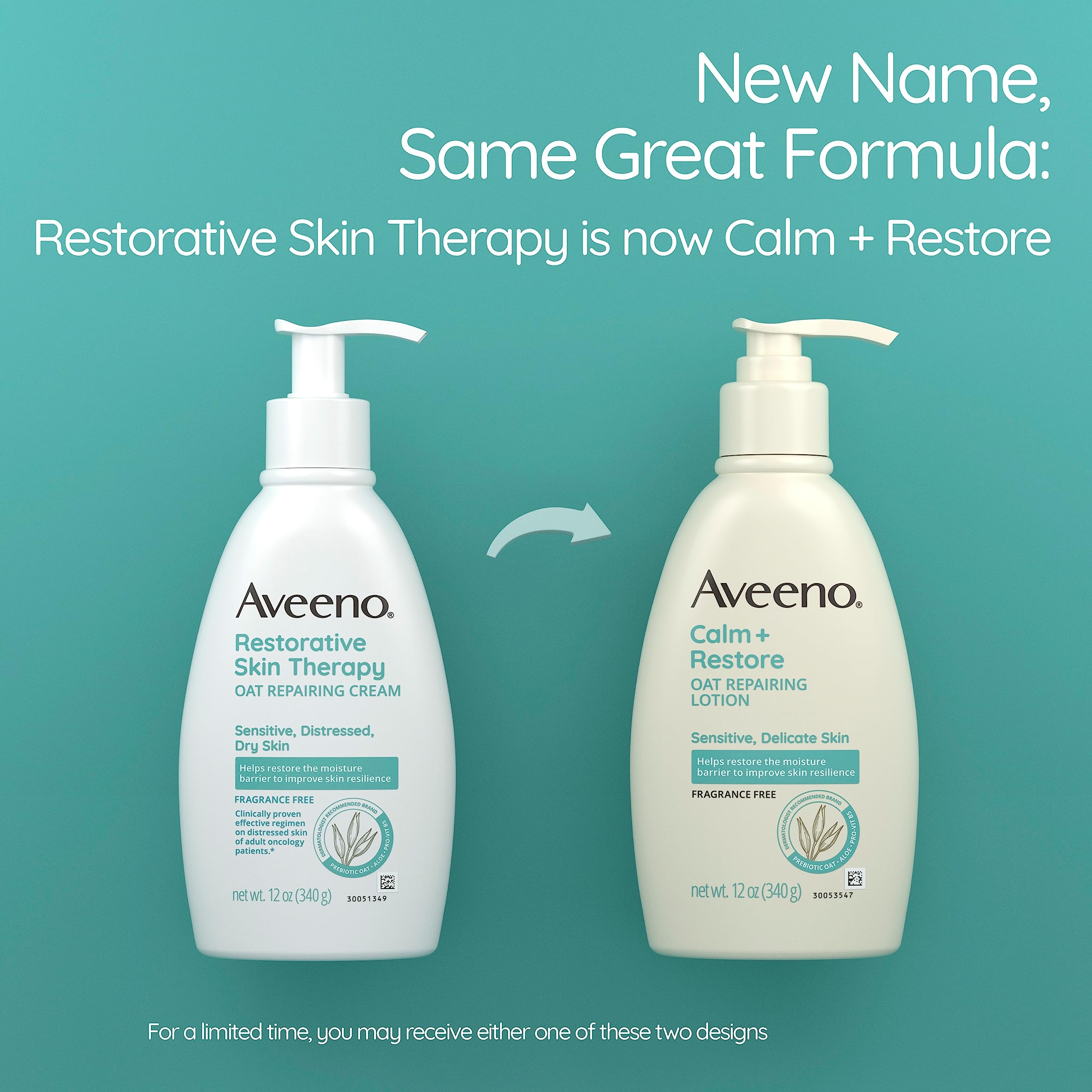 Foto 3 pulgar | Loción Corporal Aveeno Calm + Restore Oat Repair 355 Ml - Venta Internacional.