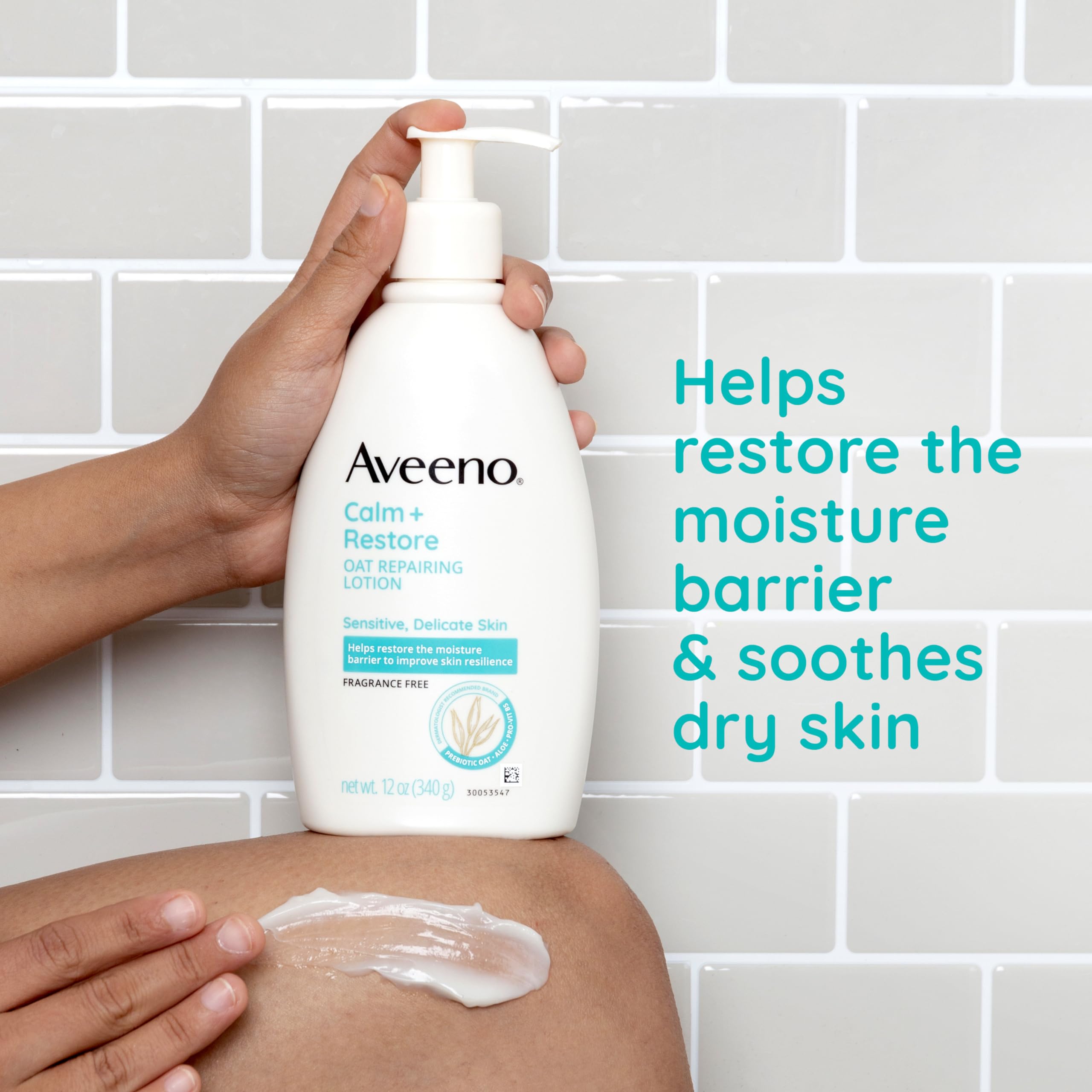 Foto 4 pulgar | Loción Corporal Aveeno Calm + Restore Oat Repair 355 Ml - Venta Internacional.