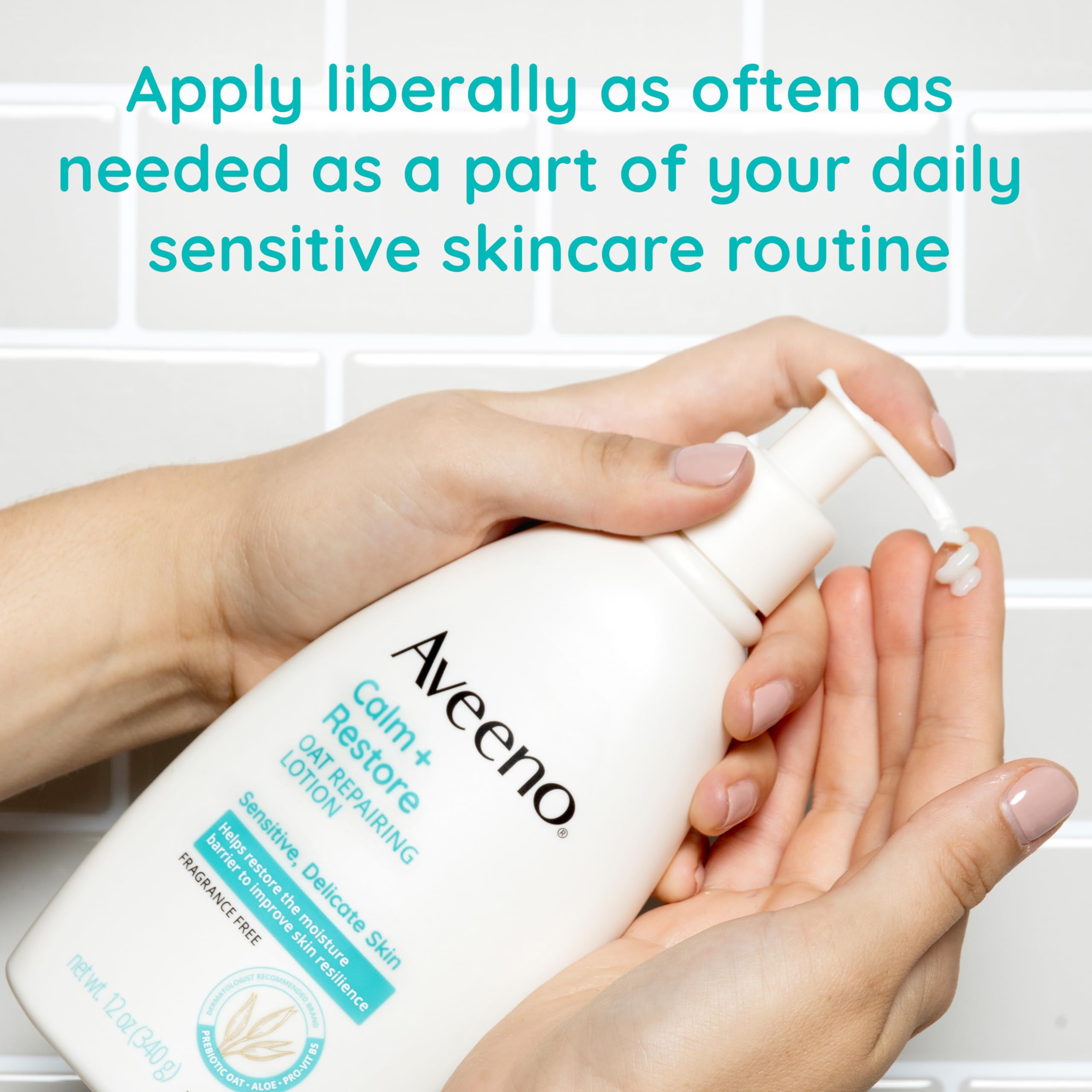 Foto 6 pulgar | Loción Corporal Aveeno Calm + Restore Oat Repair 355 Ml - Venta Internacional.