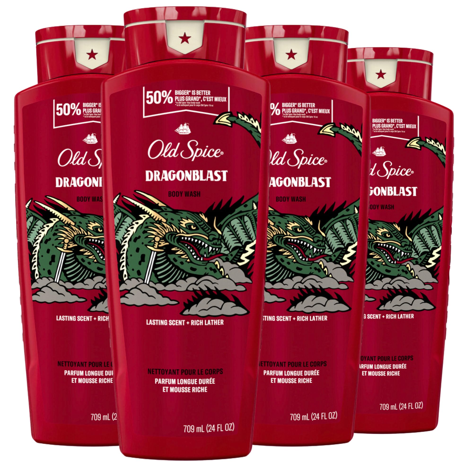 Gel De Baño Old Spice Dragonblast Para Hombre 710 Ml (paquete De 4) - Venta Internacional.