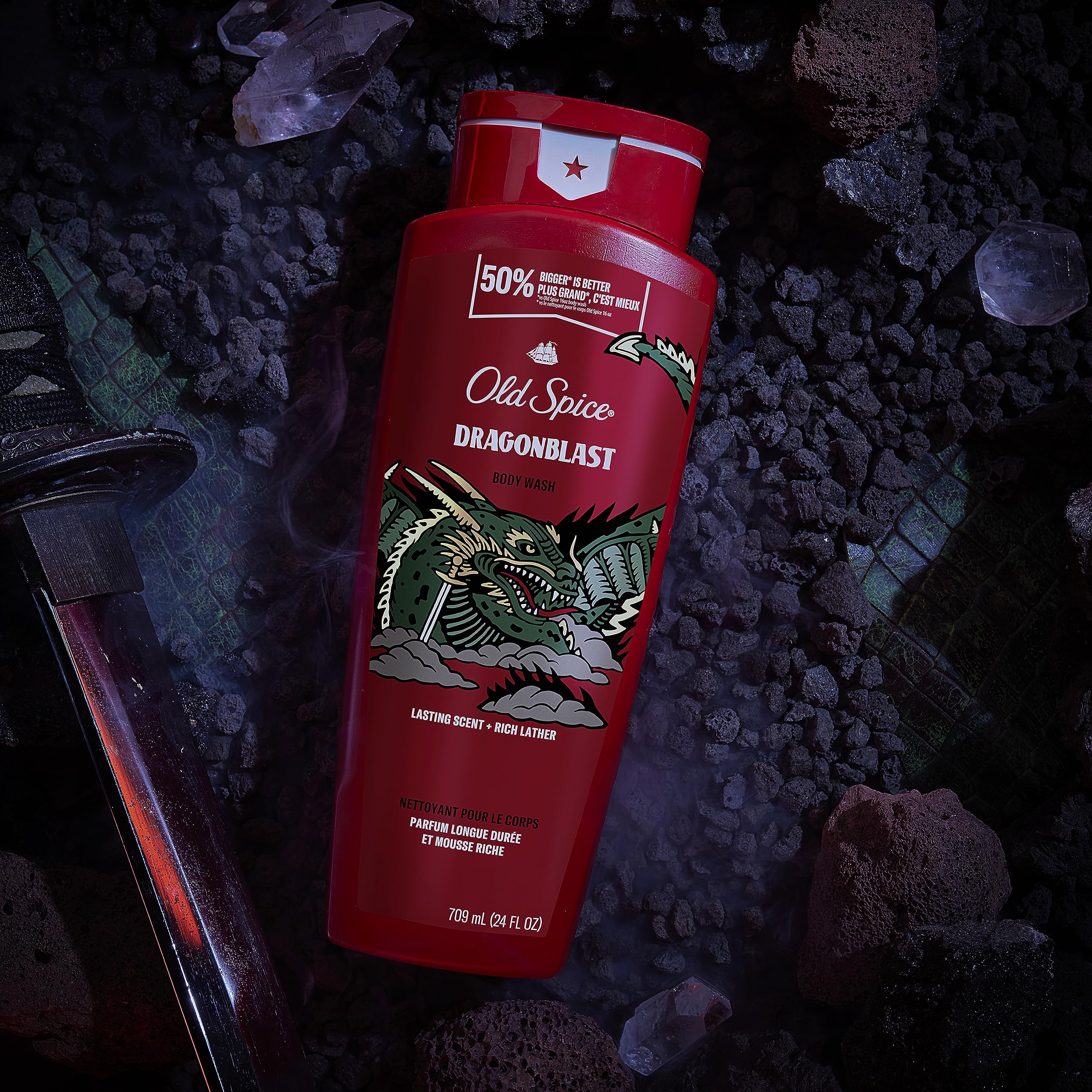 Foto 3 pulgar | Gel De Baño Old Spice Dragonblast Para Hombre 710 Ml (paquete De 4) - Venta Internacional.