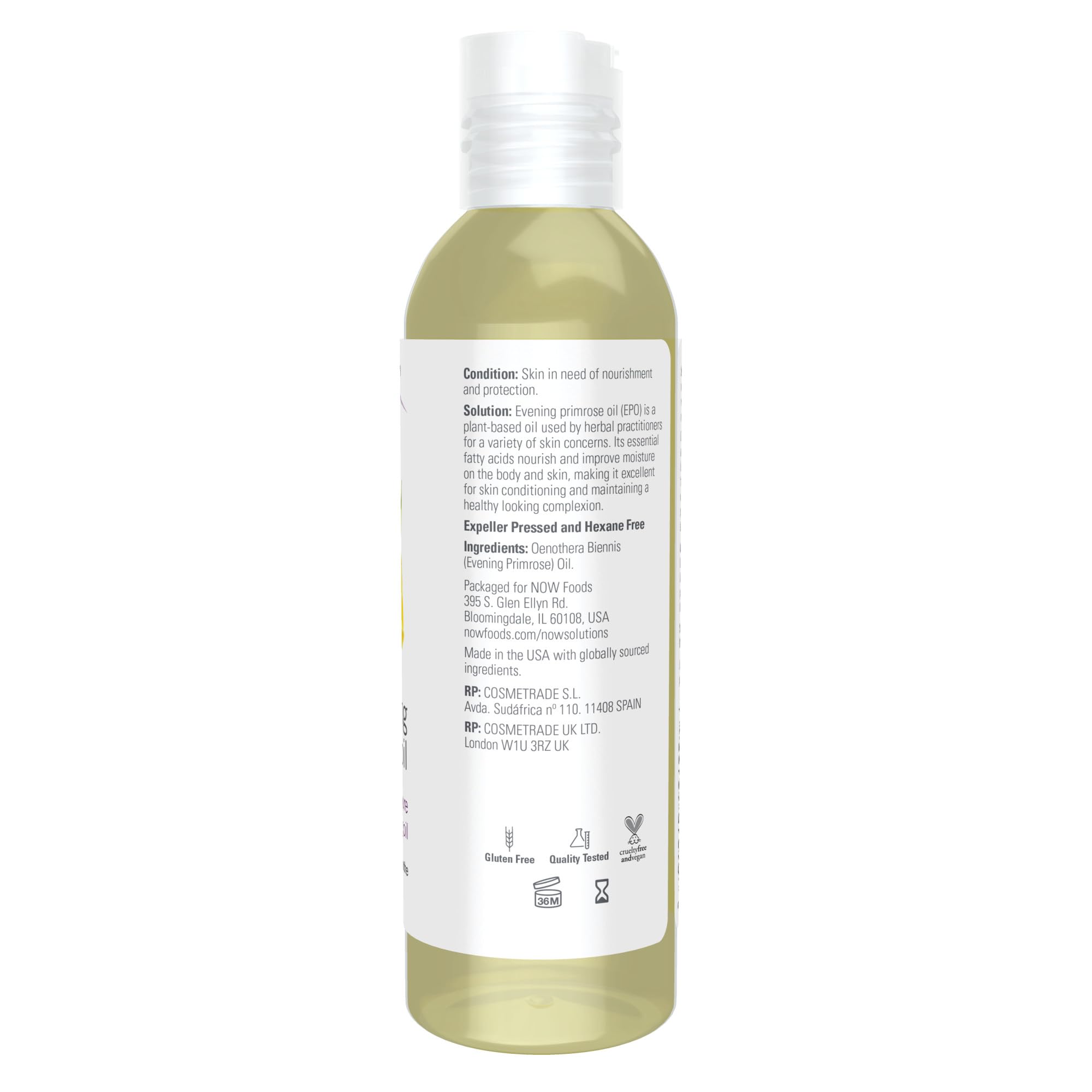 Foto 3 pulgar | Aceite Hidratante Now Foods Solutions Evening Primrose 120 Ml - Venta Internacional.
