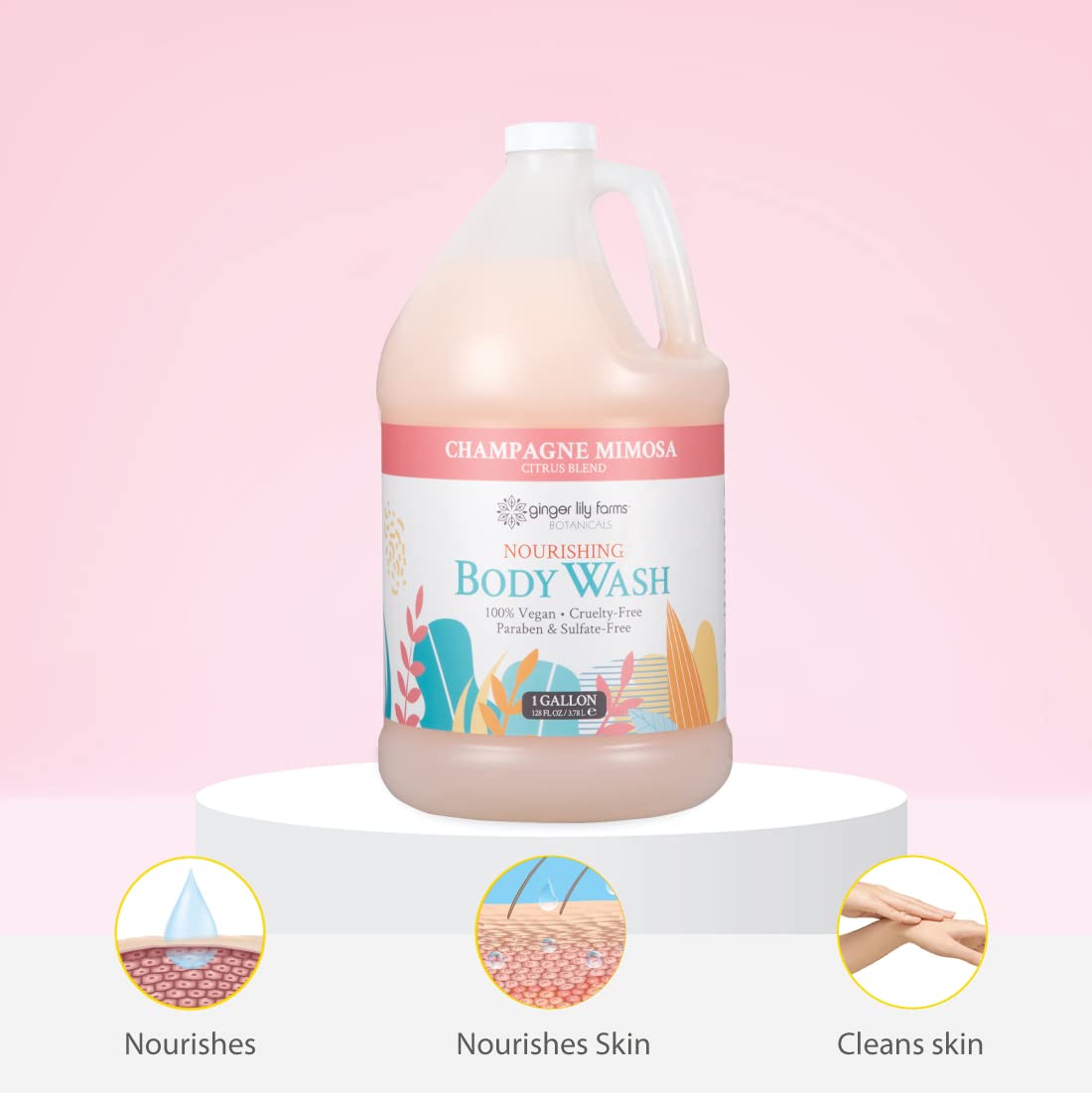 Foto 5 | Gel De Baño Ginger Lily Farms Nourishing Champagne Mimosa 1l - Venta Internacional.