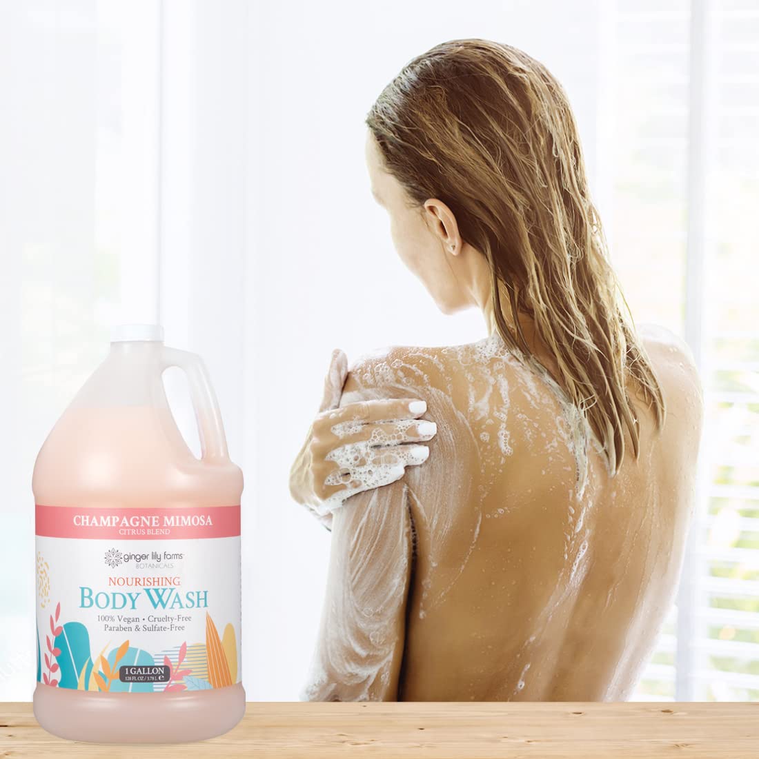 Foto 8 pulgar | Gel De Baño Ginger Lily Farms Nourishing Champagne Mimosa 1l - Venta Internacional.