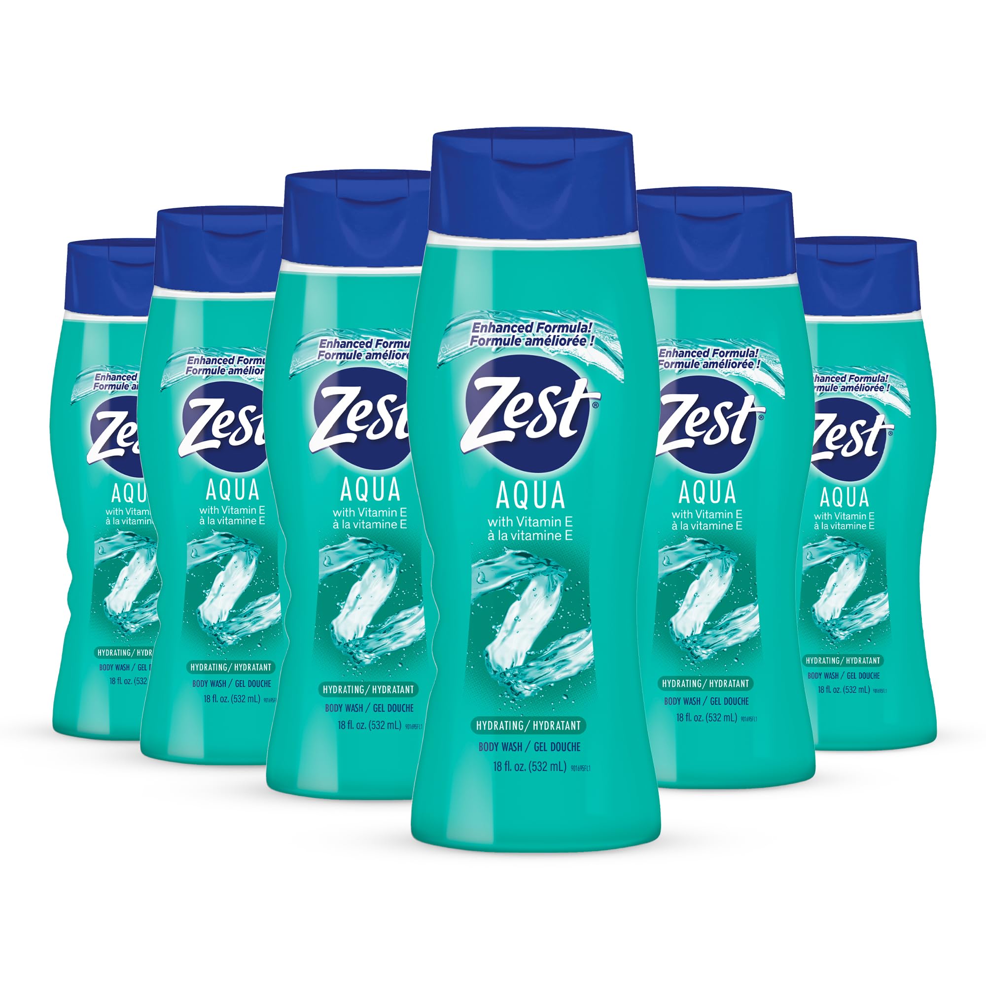 Gel De Baño Zest Aqua Hydrating, 530 Ml (paquete De 6), Hidratante - Venta Internacional.