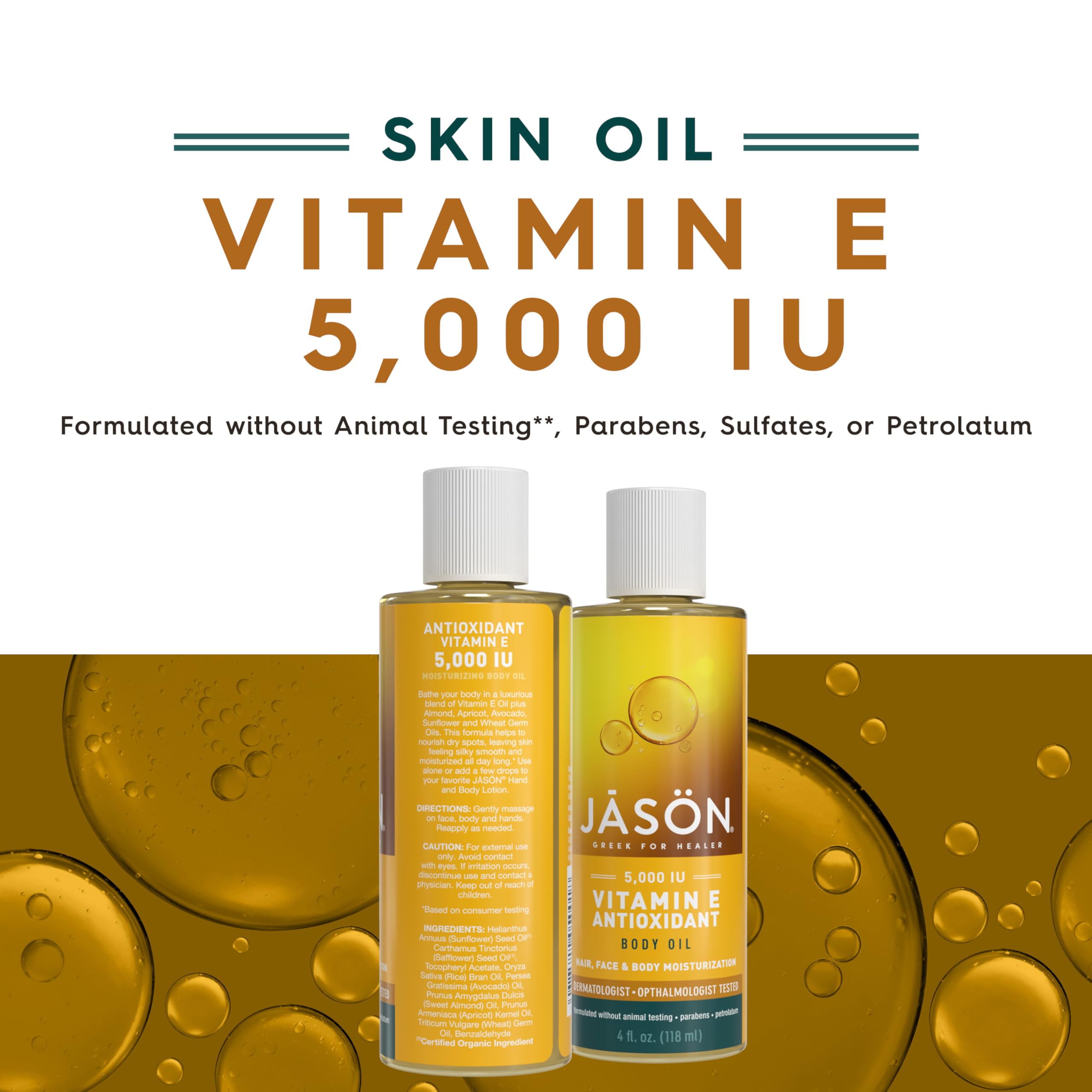Foto 3 pulgar | Aceite Corporal Jason Vitamina E, 5000 Ui, Hidratante, 120 Ml - Venta Internacional.