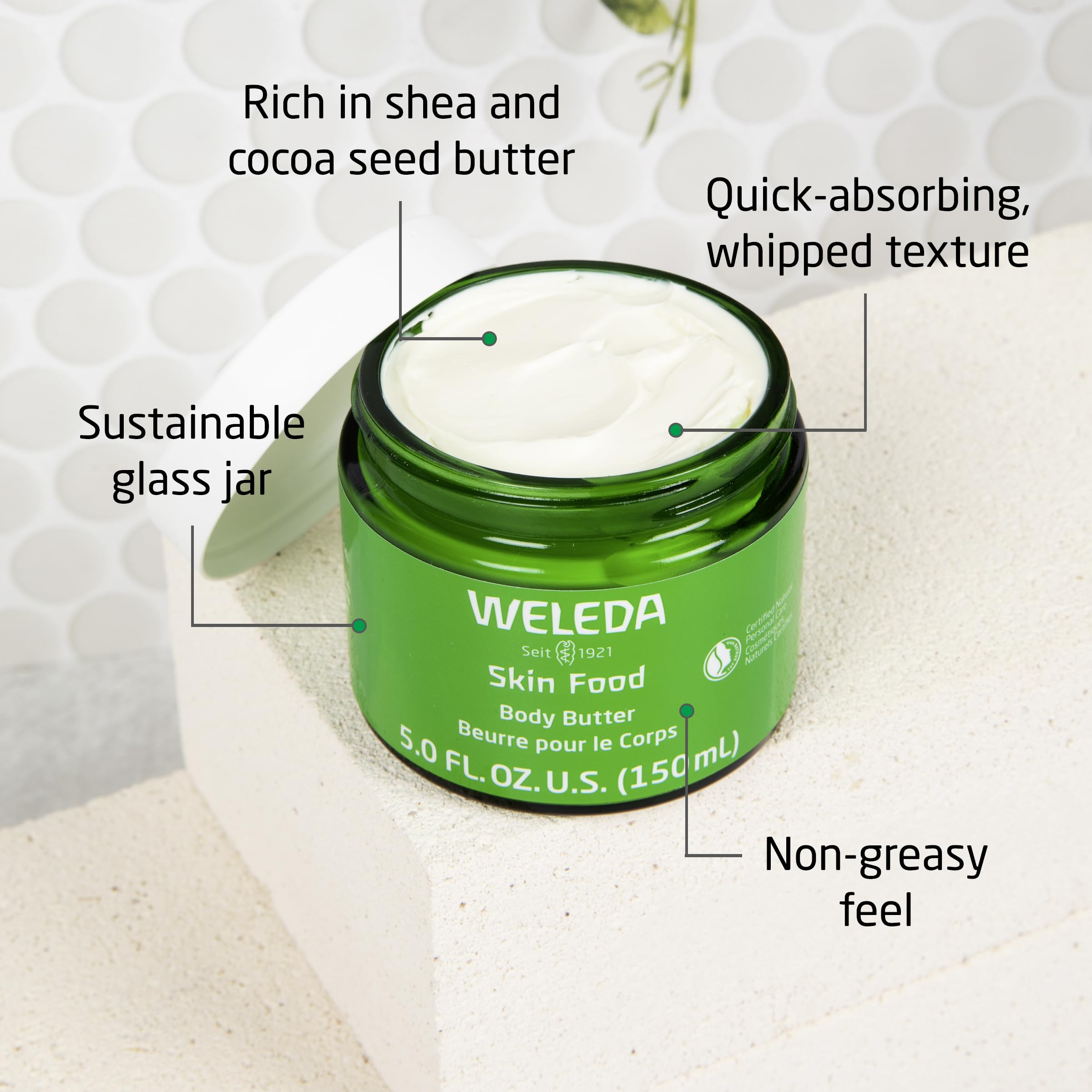 Foto 3 pulgar | Body Butter Weleda Skin Food, Frasco De Vidrio Sostenible De 150 Ml - Venta Internacional.