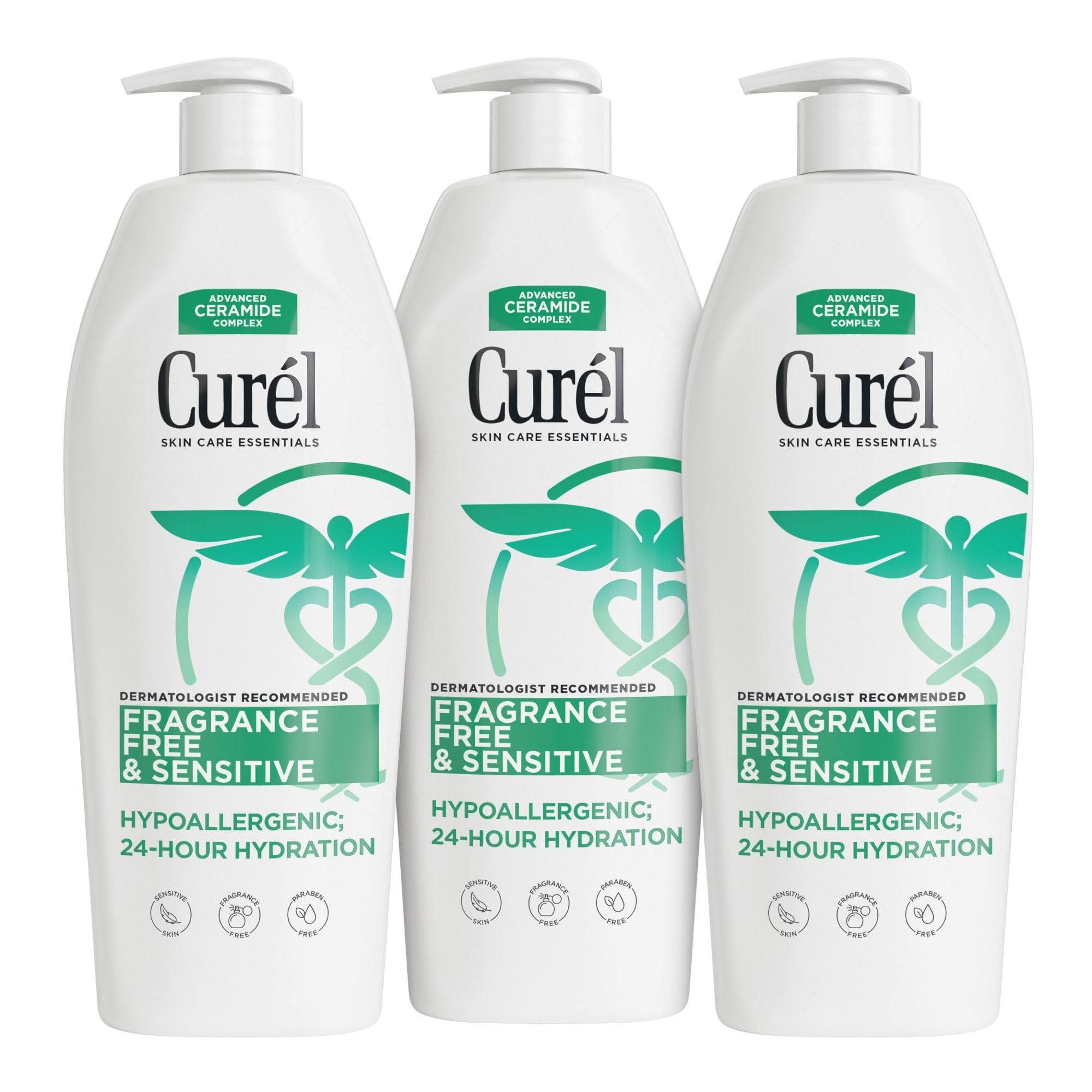 Loción Corporal Curel, Sin Fragancia, Sin Perfume, Para Piel Seca, 390 Ml X 3 - Venta Internacional.