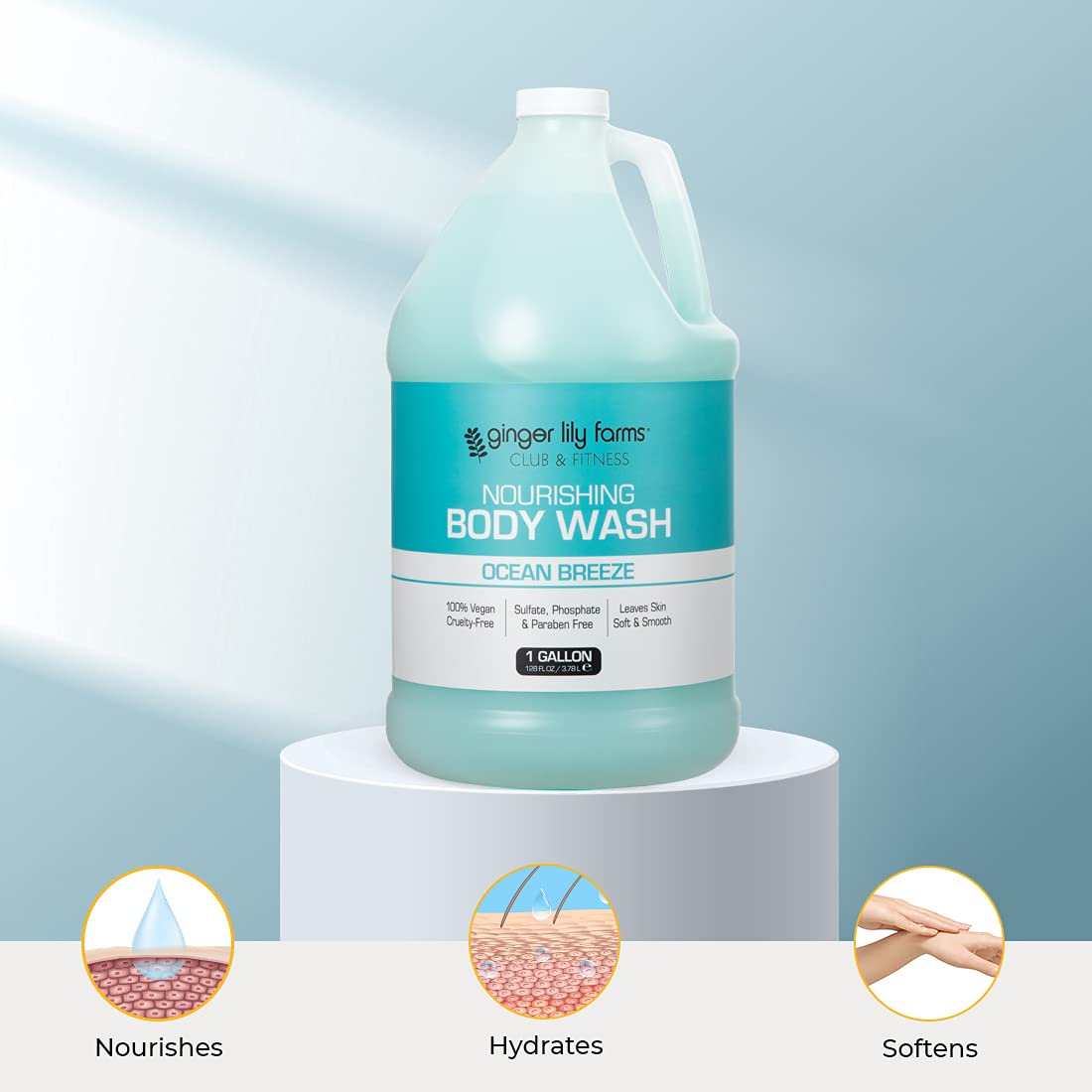 Foto 6 pulgar | Gel De Baño Ginger Lily Farms Club & Fitness Ocean Breeze 1l - Venta Internacional.